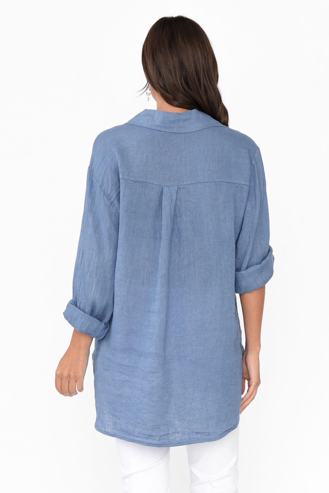 Roda Blue Foil Linen Shirt