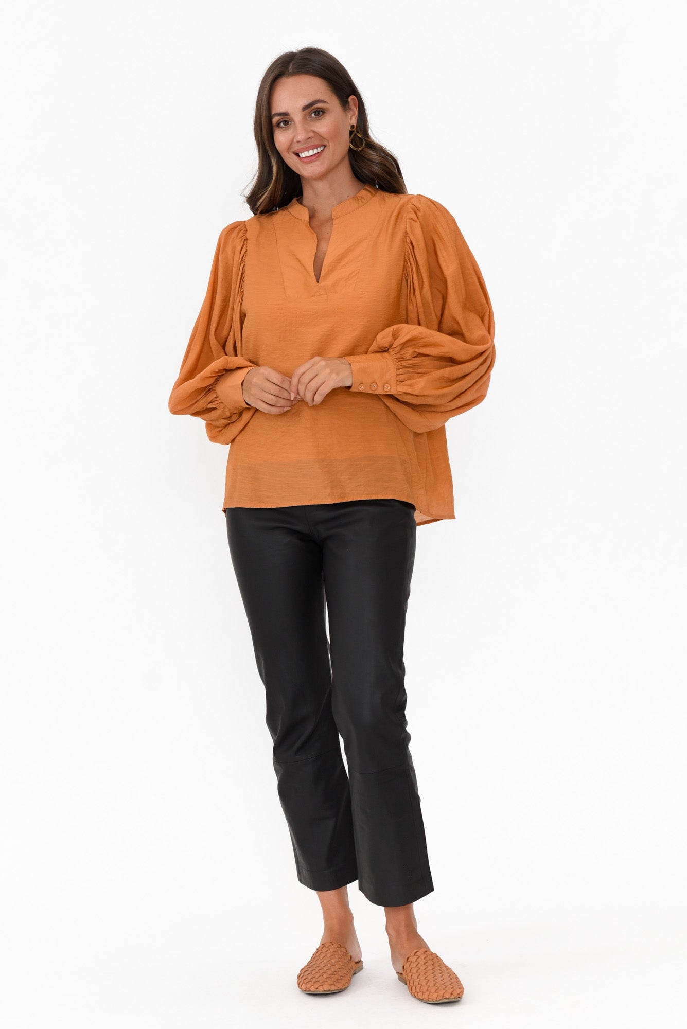 Kane Rust Cotton Blend Top