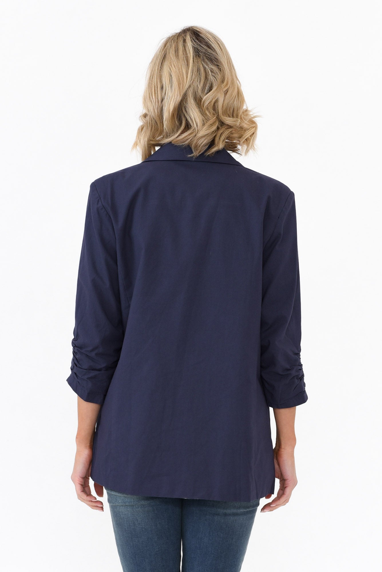 Figaro Navy Cotton Blazer
