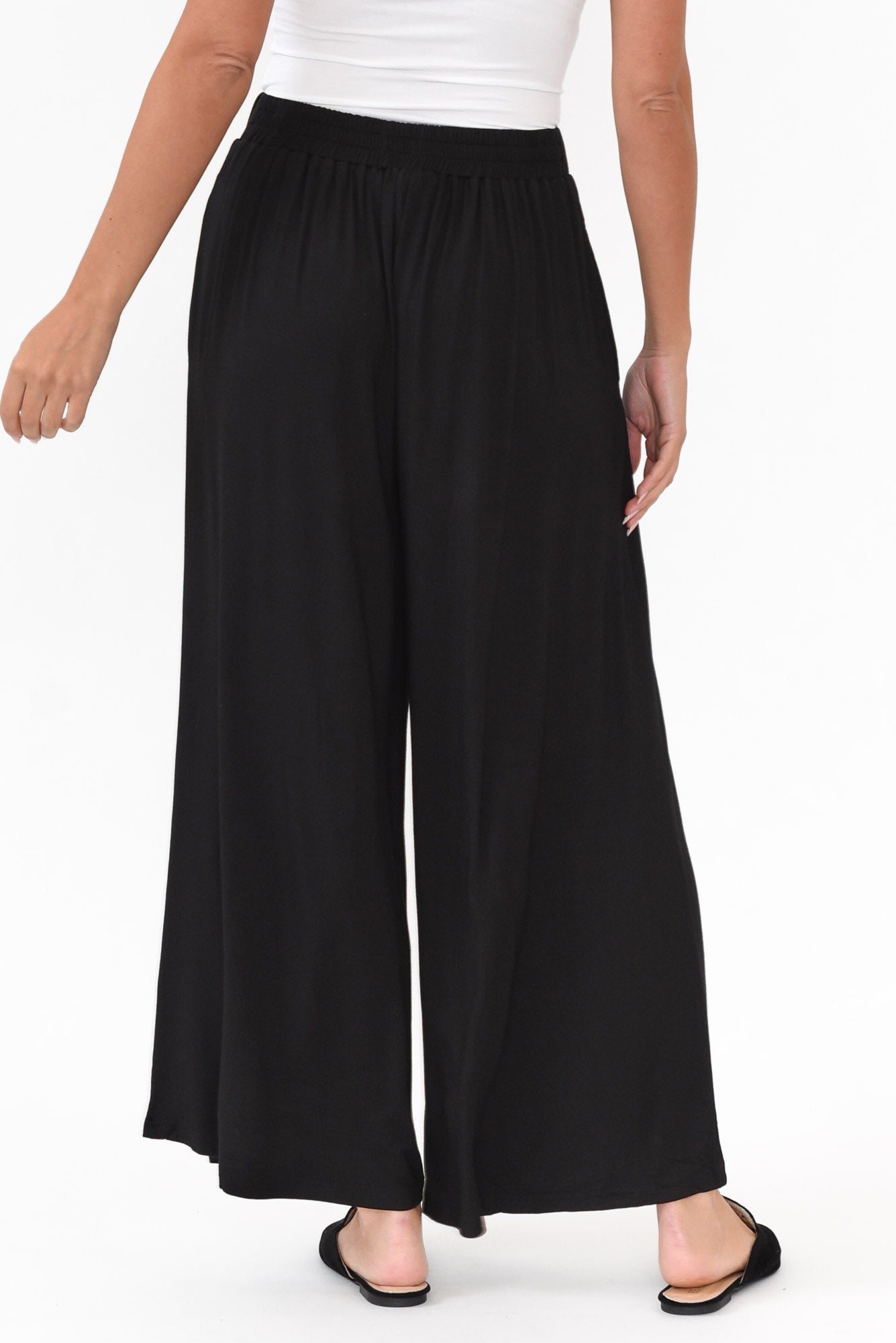 Lowen Black Modal Wide Leg Pant