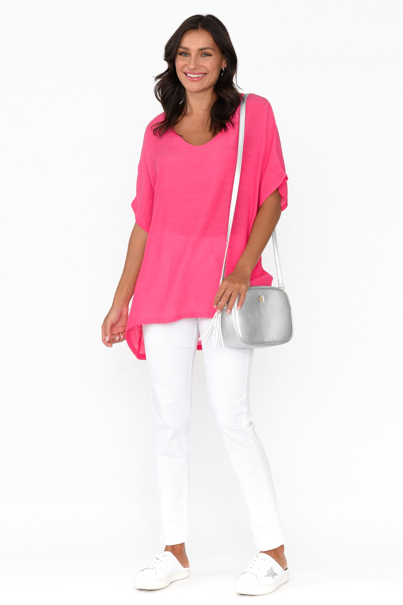 Elvira Hot Pink Drape Top