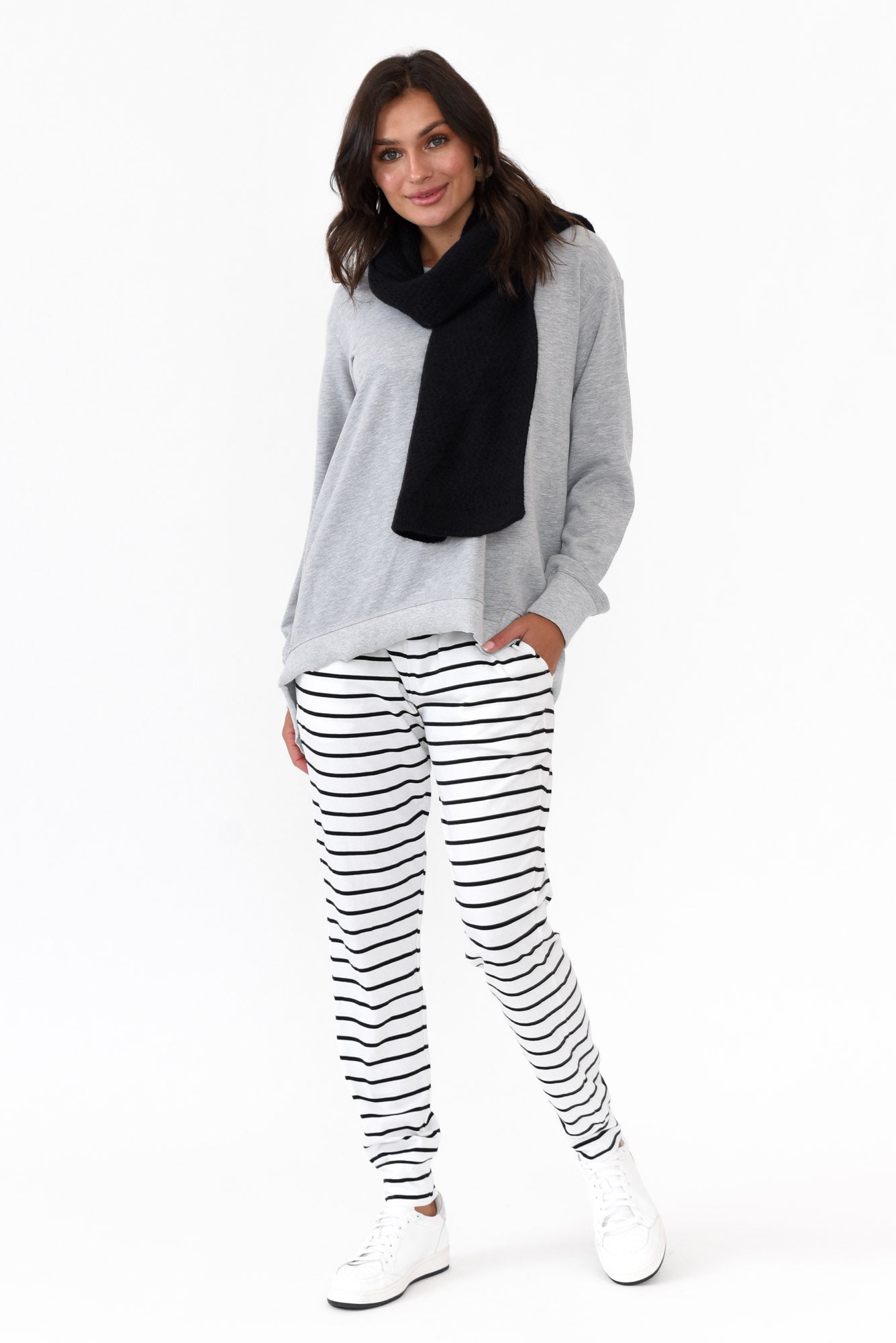 Newhaven Grey Marle Cotton Jumper