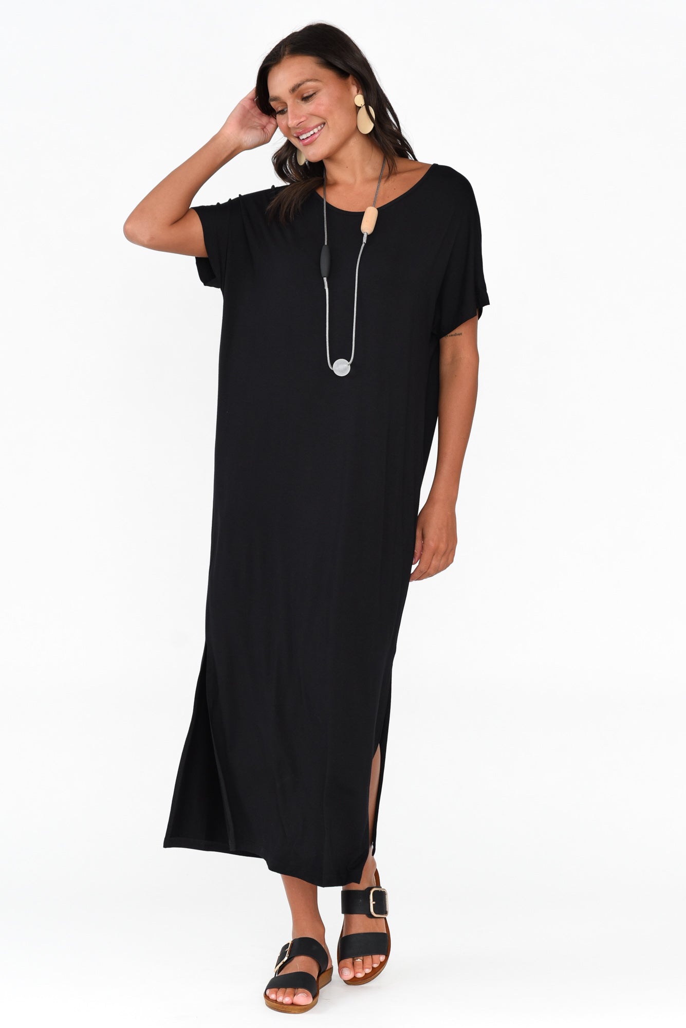Dempsey Black Bamboo Midi Dress