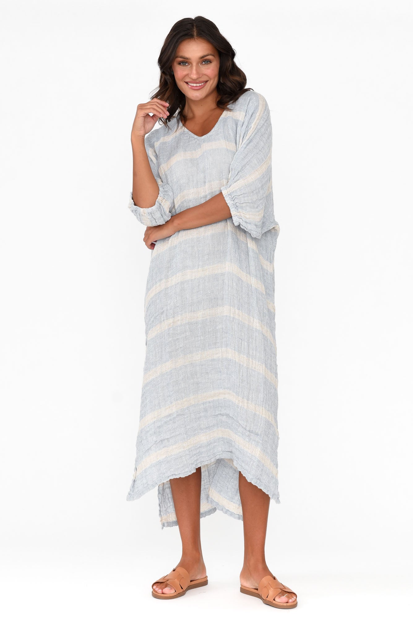 Marcel Blue Stripe Linen Dress