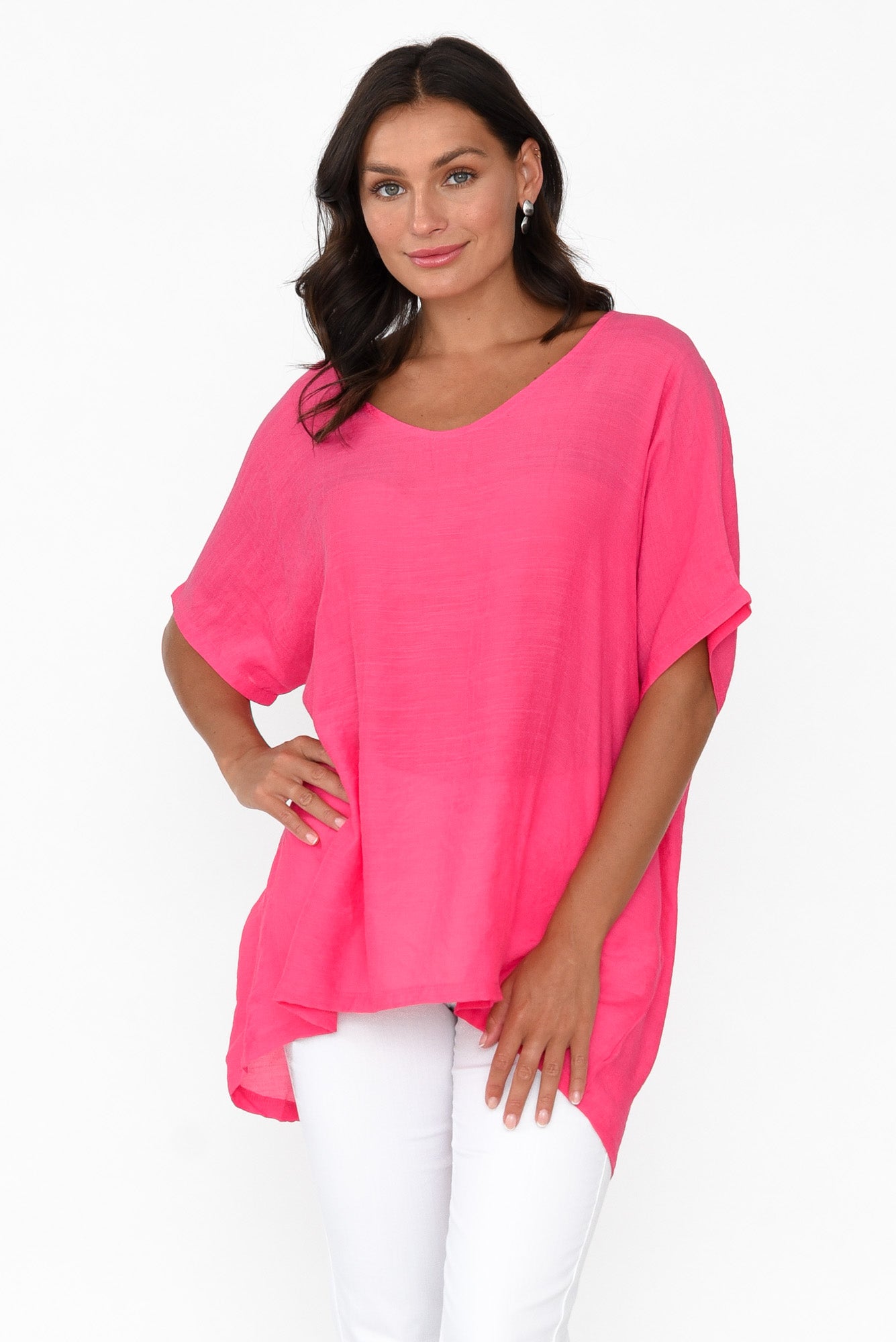 Elvira Hot Pink Drape Top