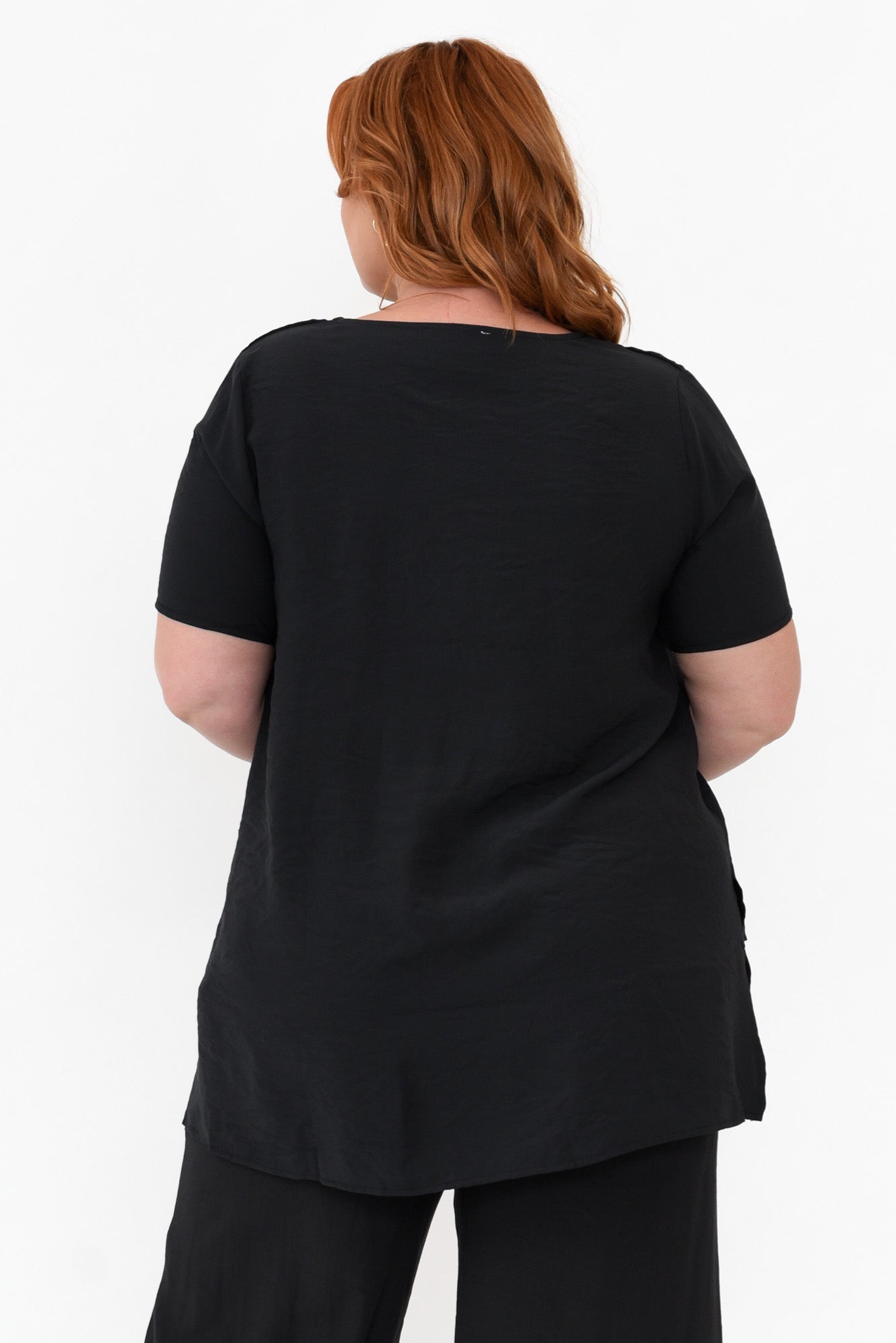 Shoshana Black Cotton Layered Top