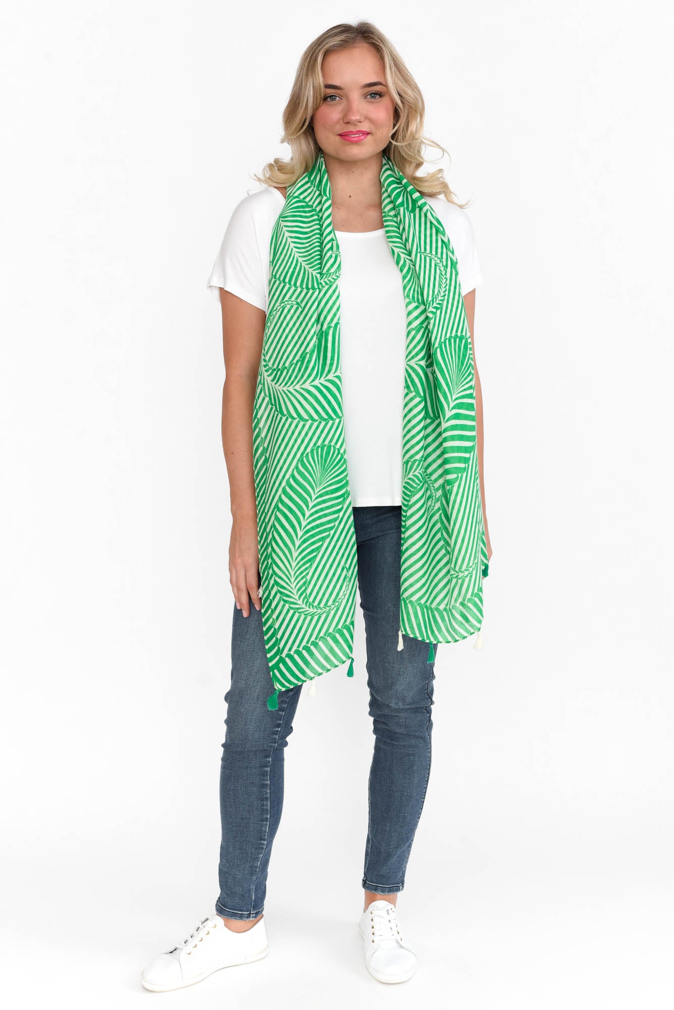 Alize Green Geometric Scarf