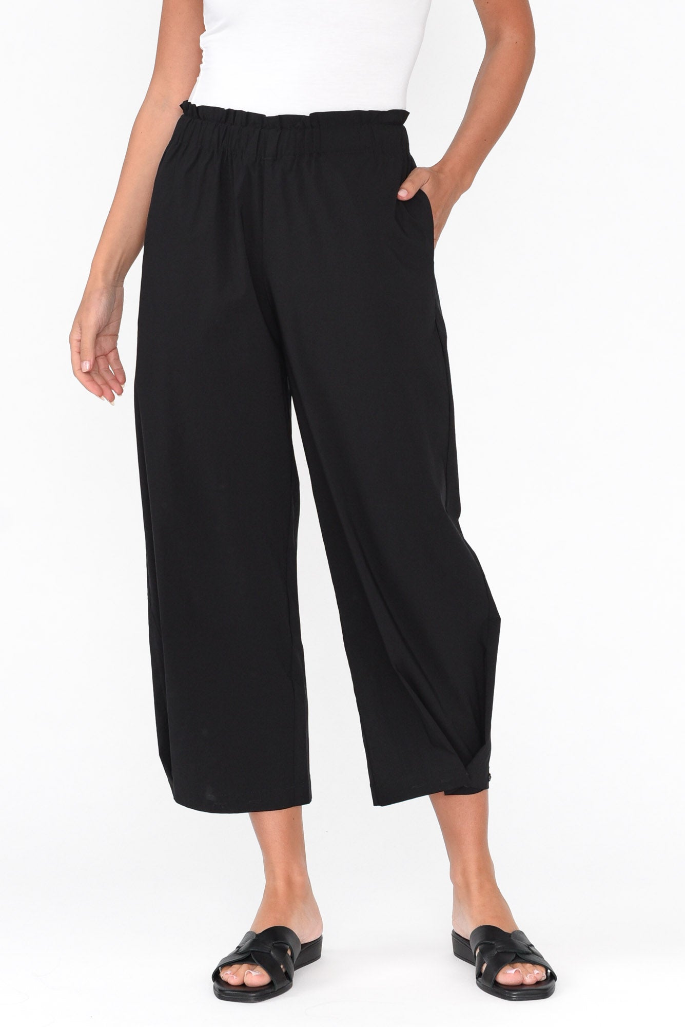 Carlton Black Convertible Cropped Pant