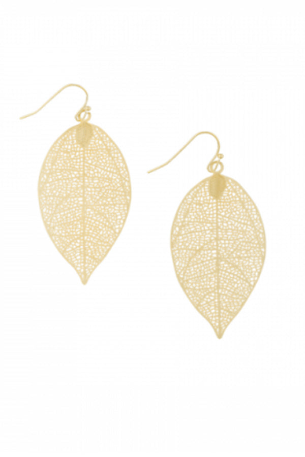 Gold Leaf Cutout Earring