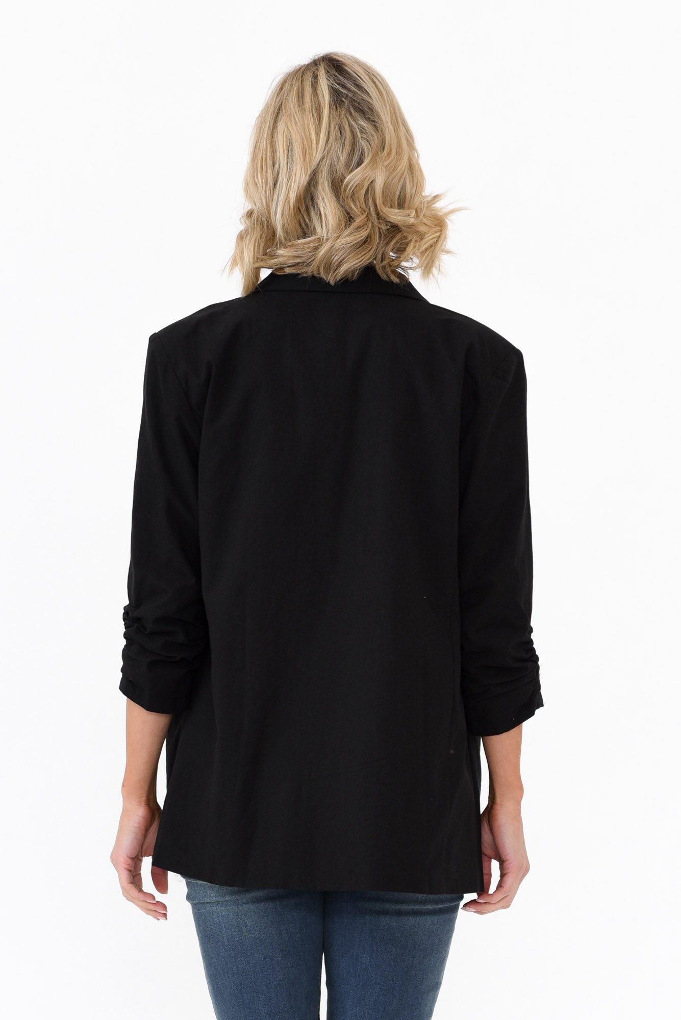 Figaro Black Cotton Blazer