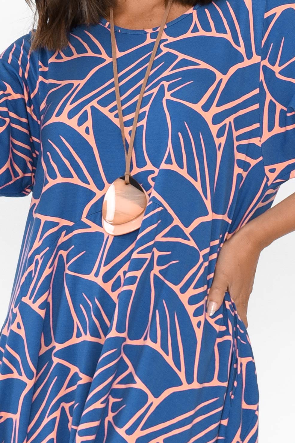 Alviva Blue Leaf Bamboo Dress