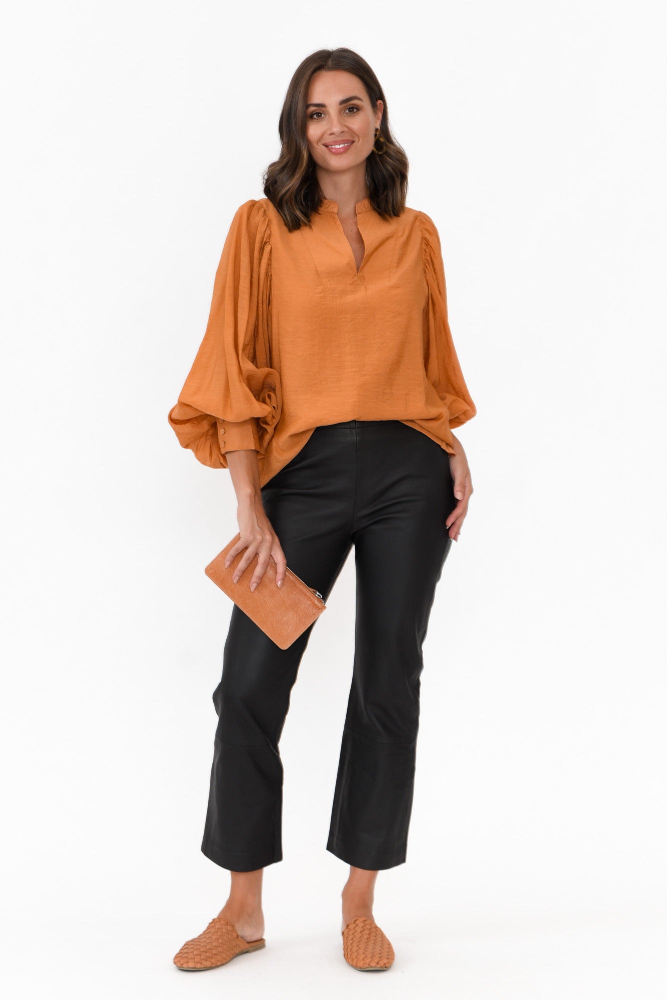 Kane Rust Cotton Blend Top