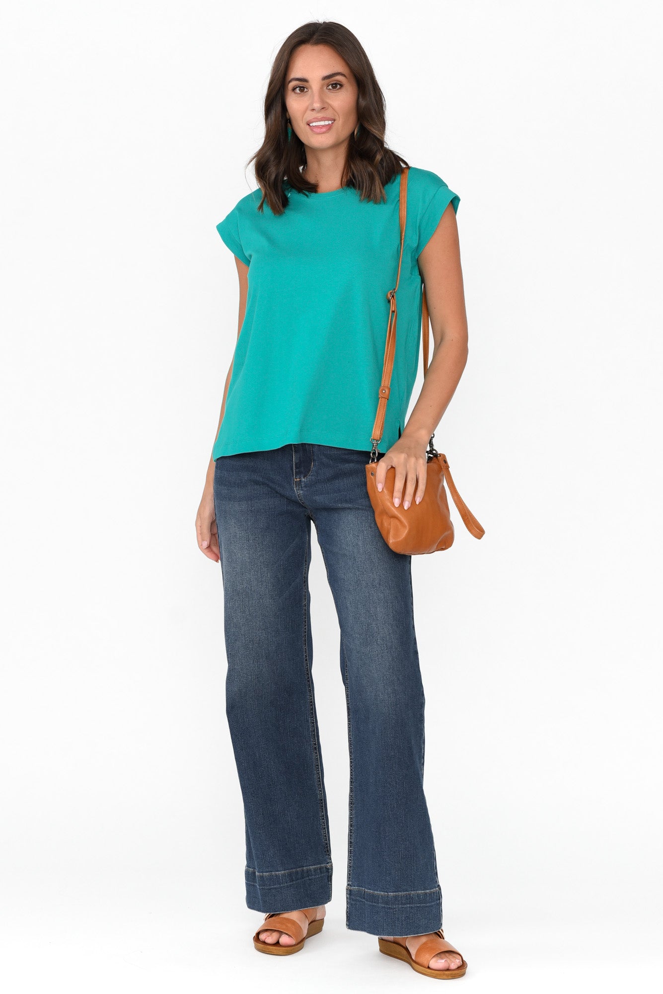Michaela Jade Green Cotton Top