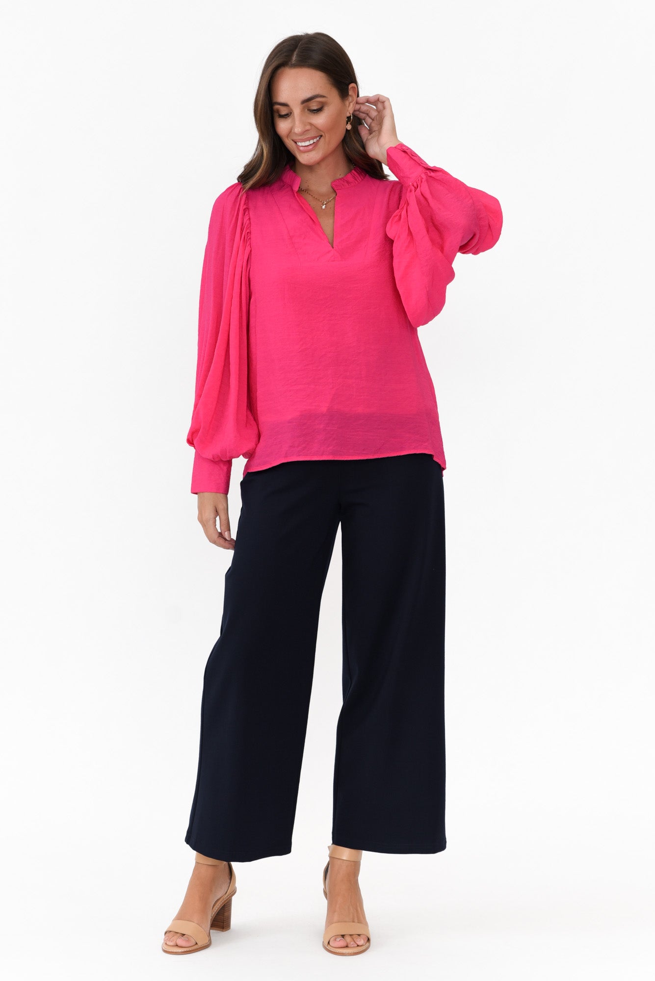 Kane Hot Pink Cotton Blend Top
