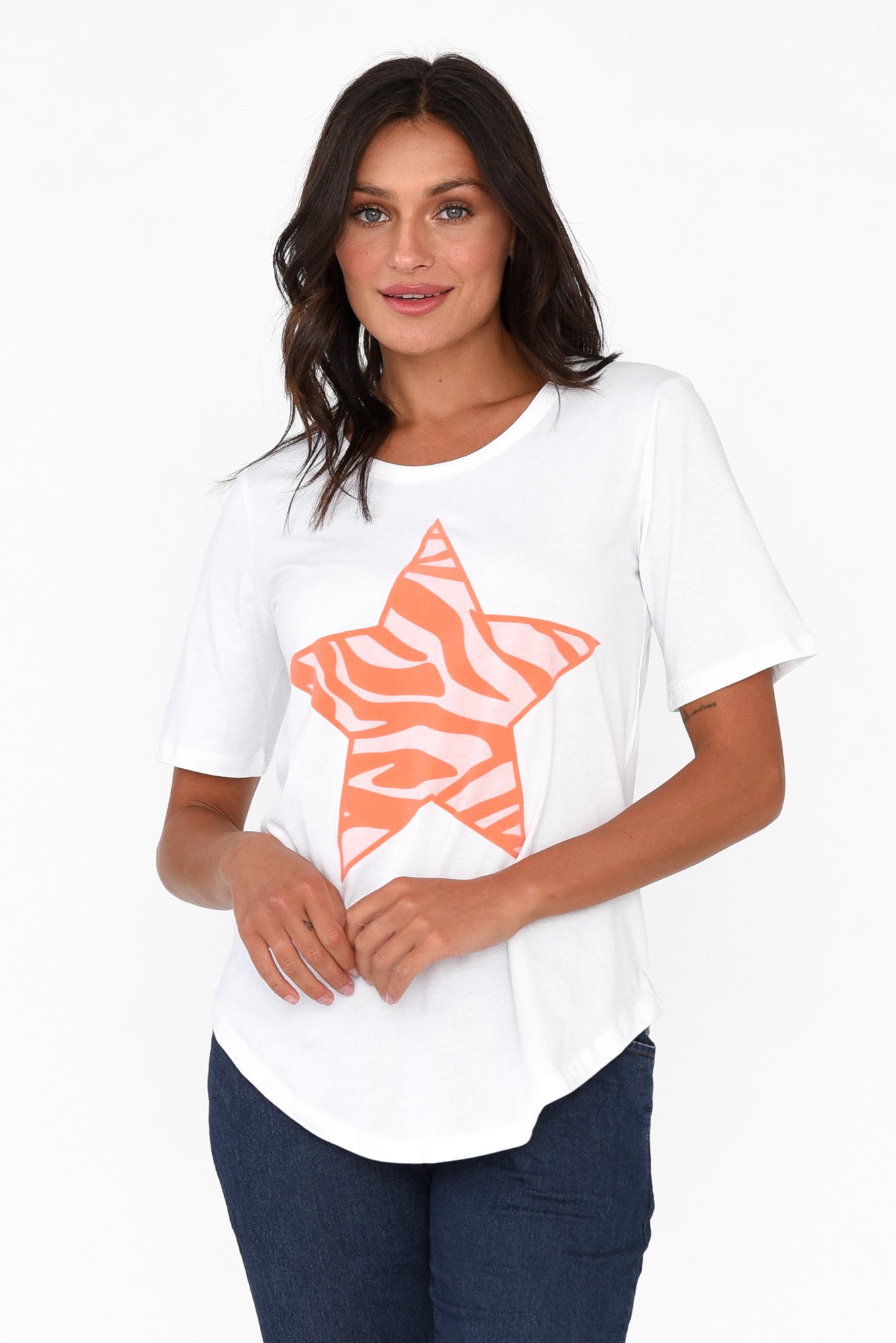 Ariana Pink Zebra Star Cotton Tee