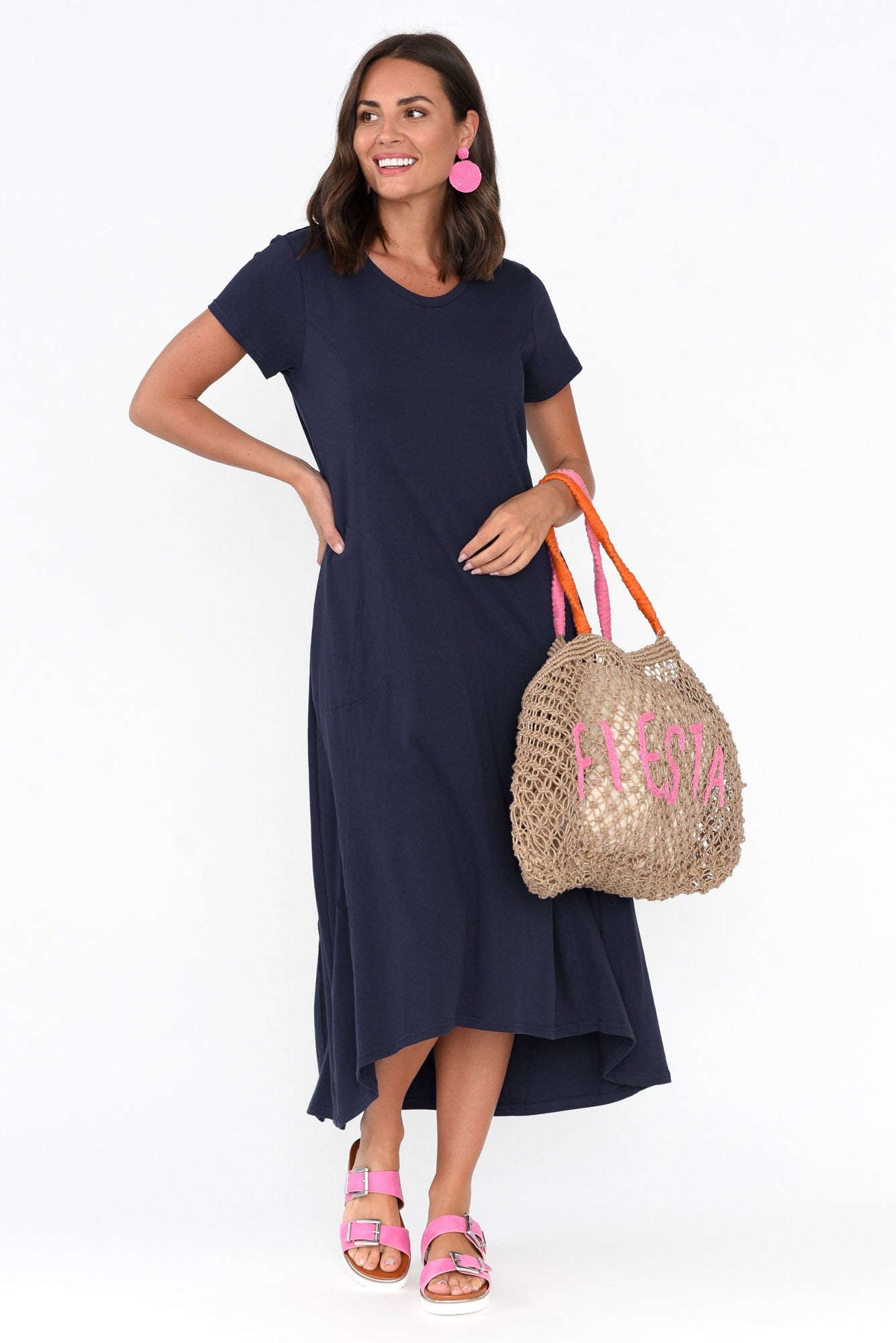 Patrick Navy Cotton Pocket Dress