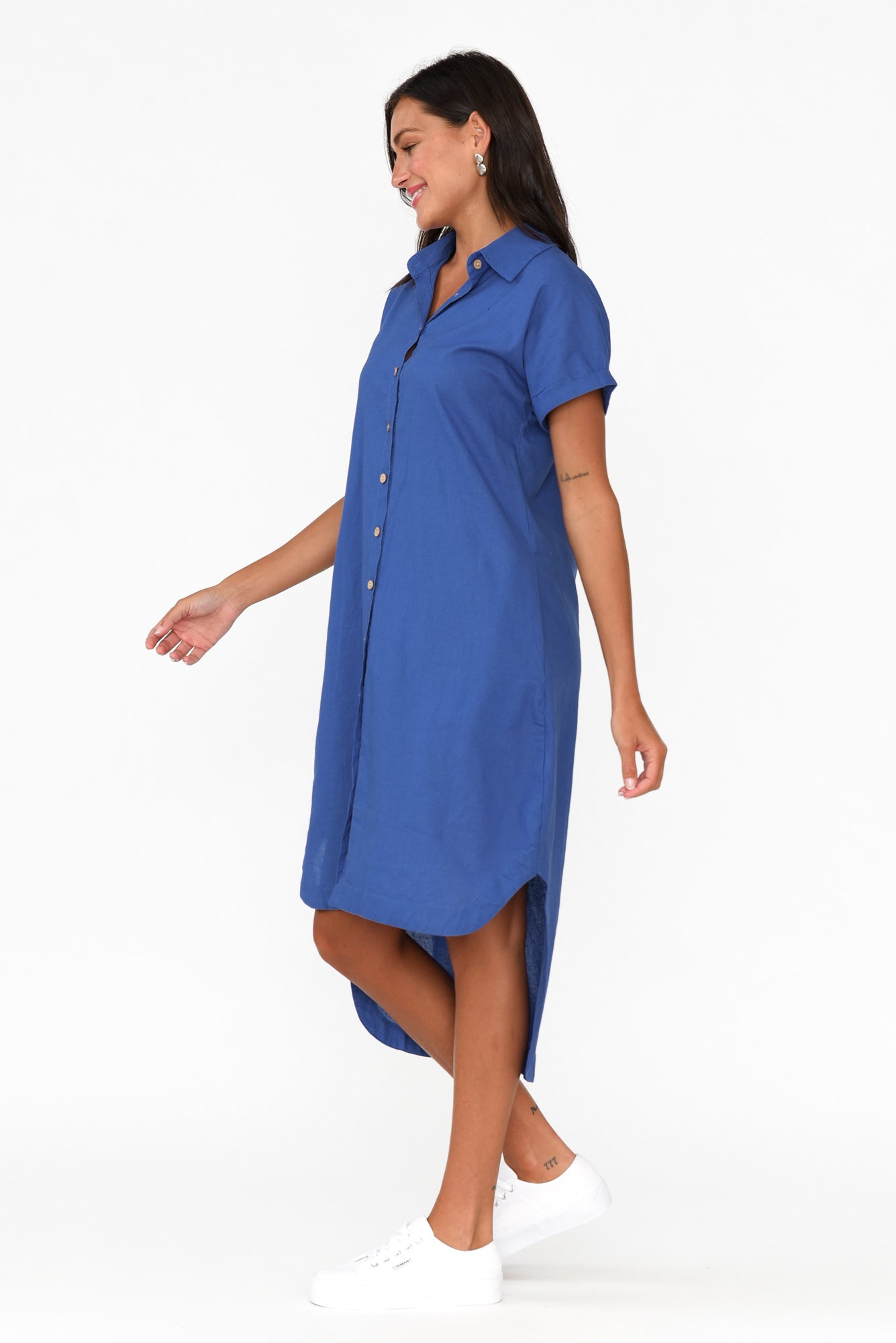 Mareli Cobalt Linen Blend Dress