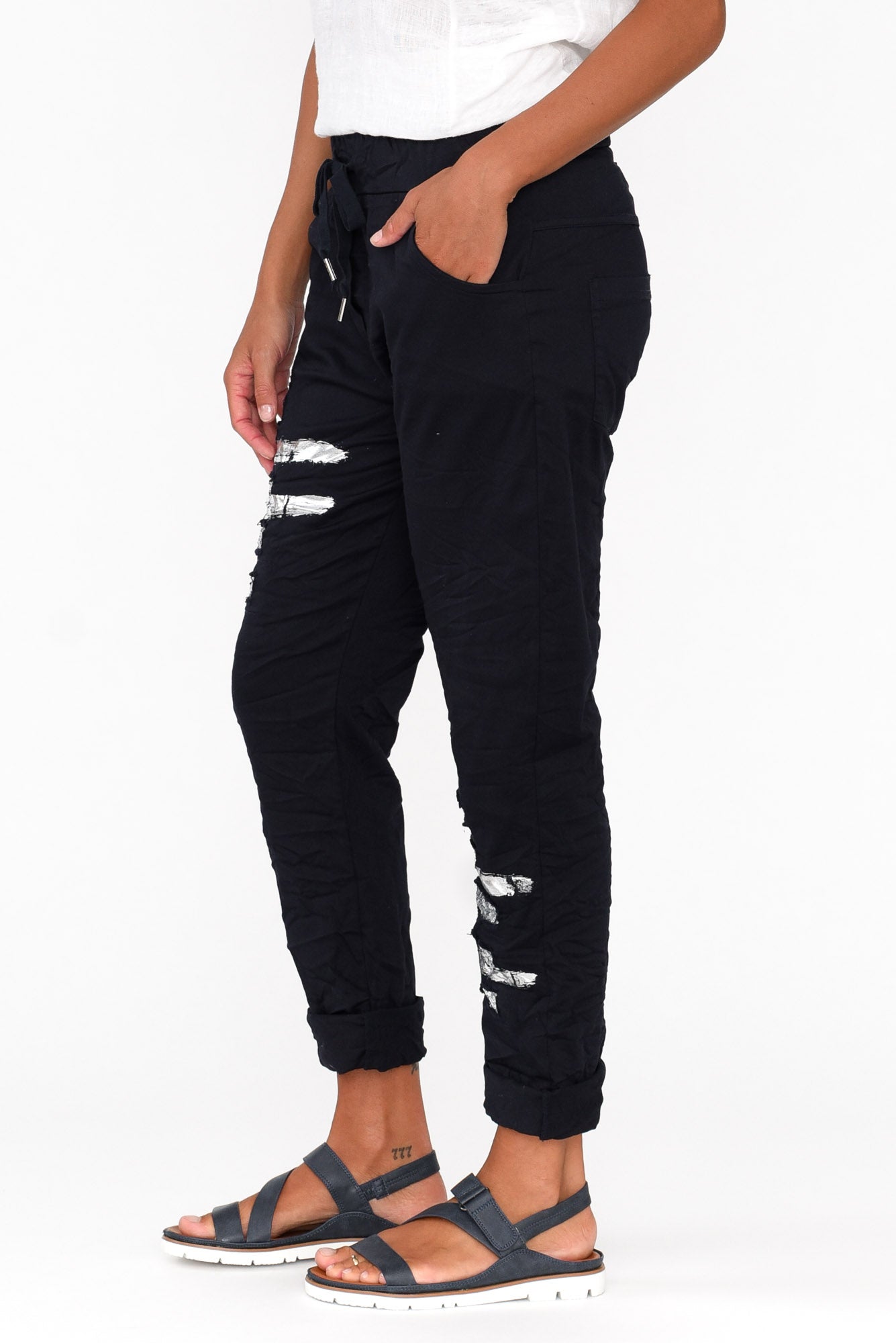 Lexus Navy Foil Stretch Pant