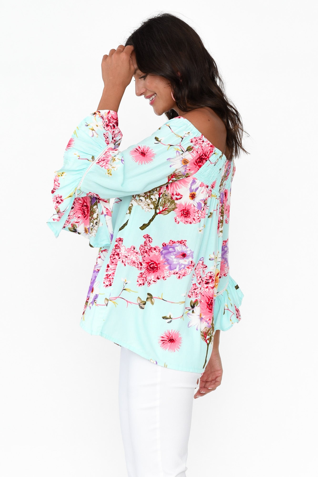 Amal Blue Cherry Blossom Top