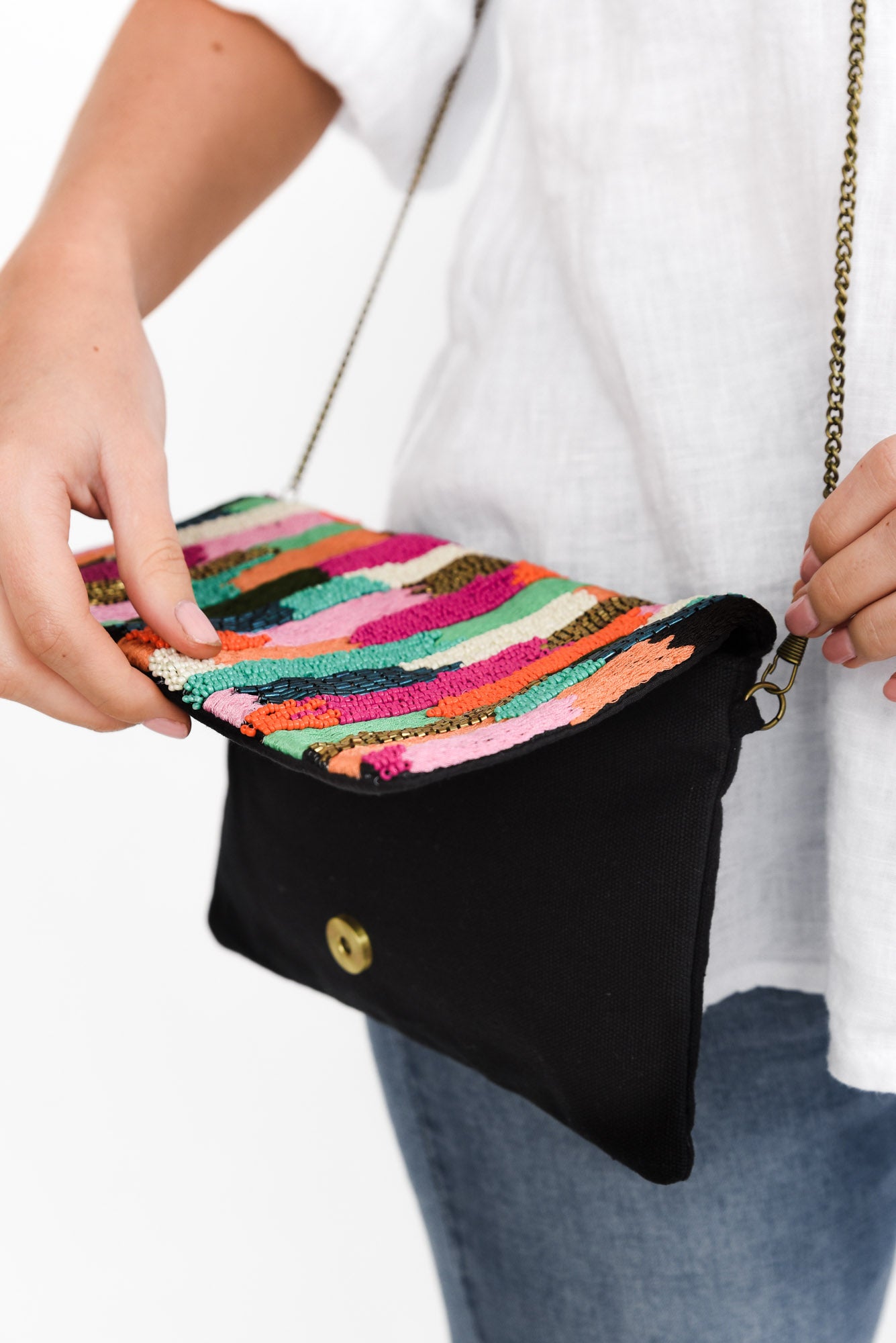 Rafe Multi Cotton Beaded Clutch