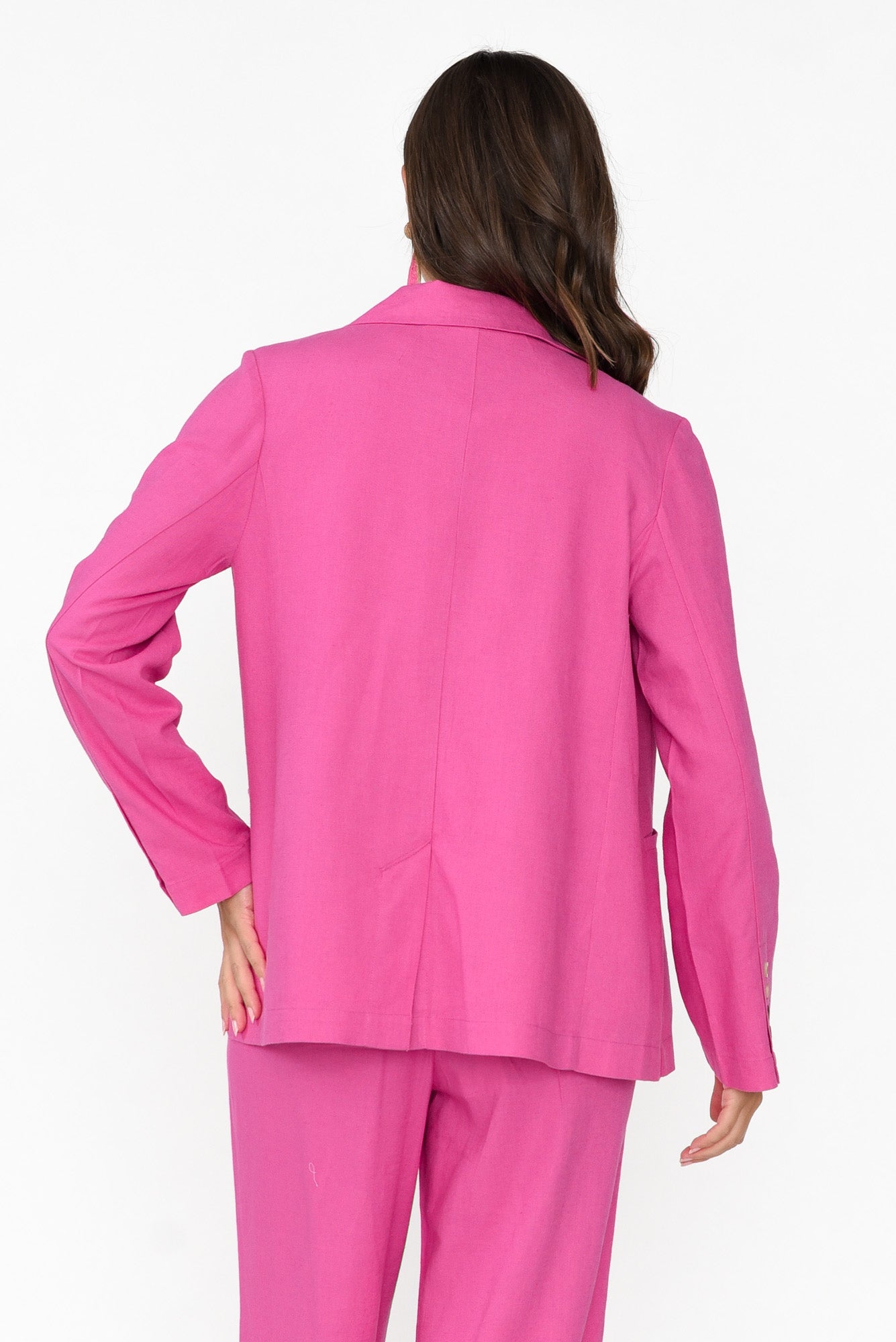 Lisset Hot Pink Linen Blend Blazer