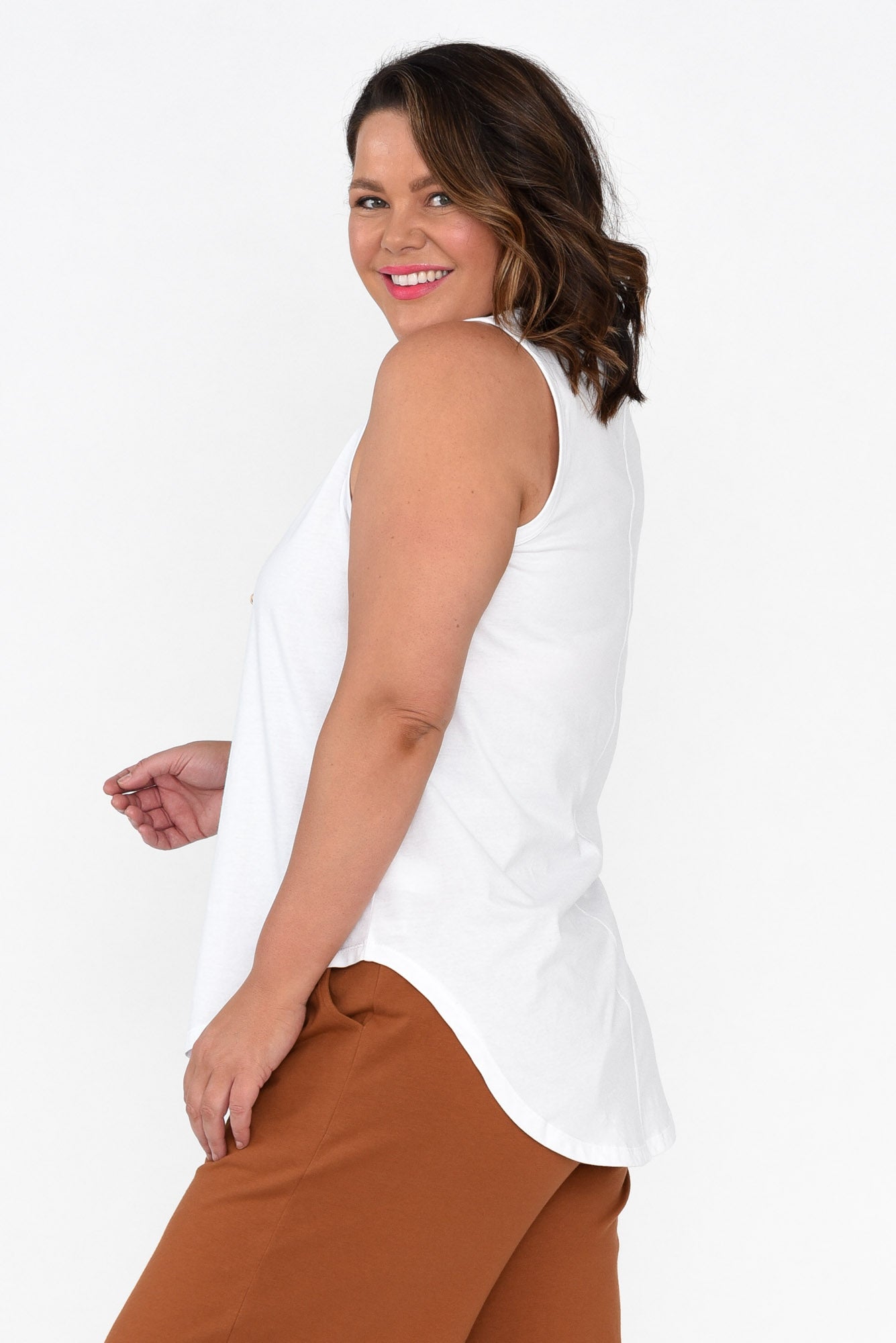 Keira White Cotton Tank