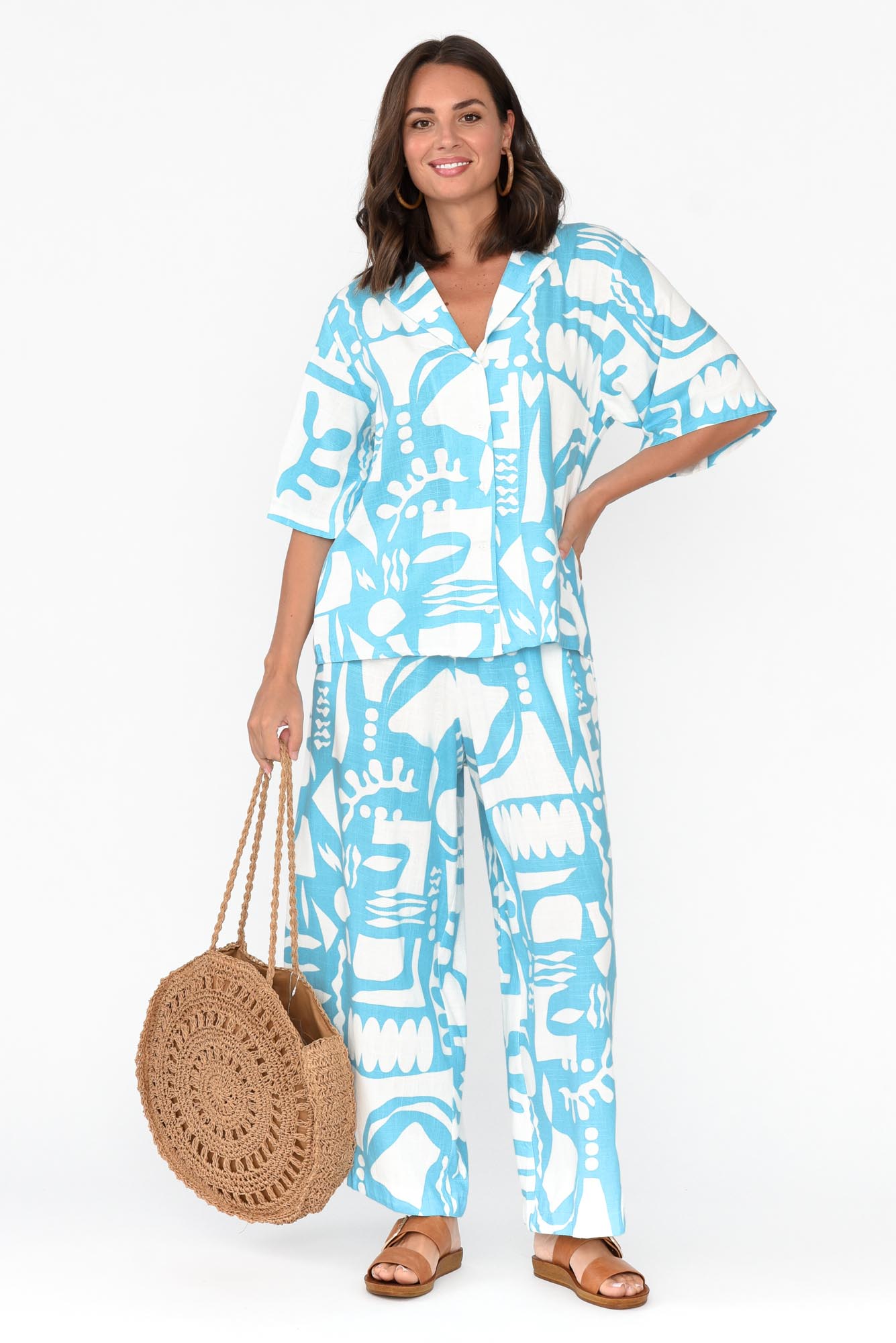Emberly Blue Abstract Shirt