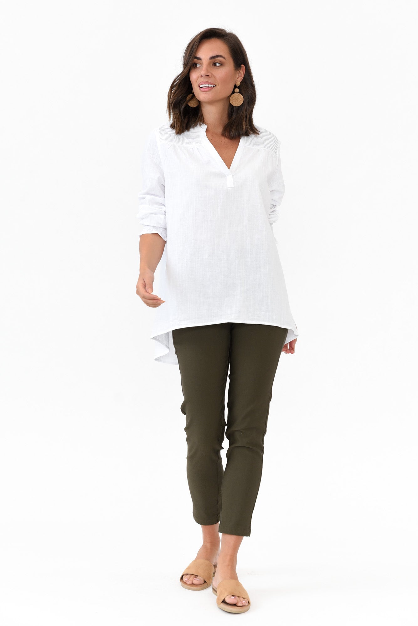Olympia Khaki Straight 7/8 Pant