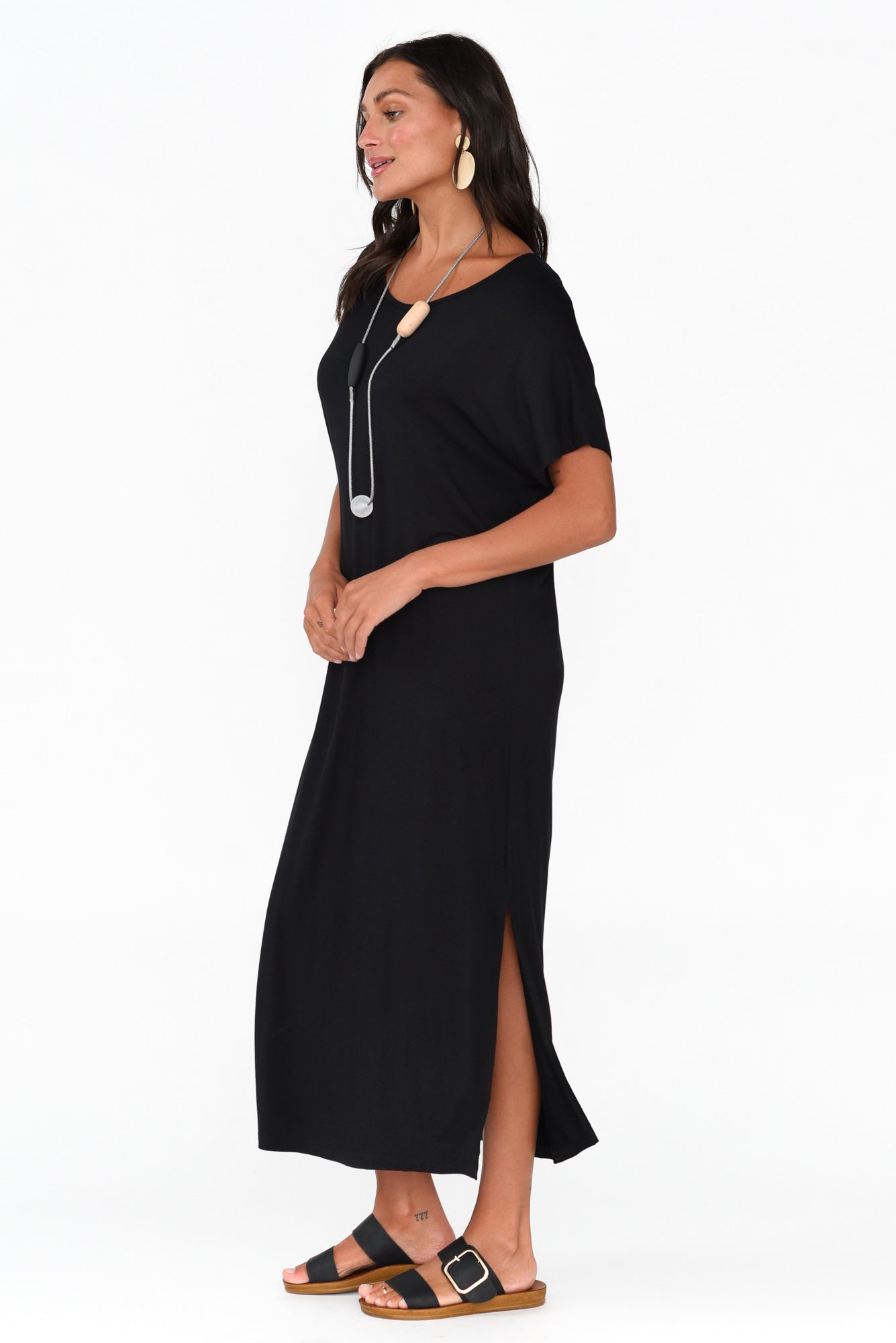 Dempsey Black Bamboo Midi Dress