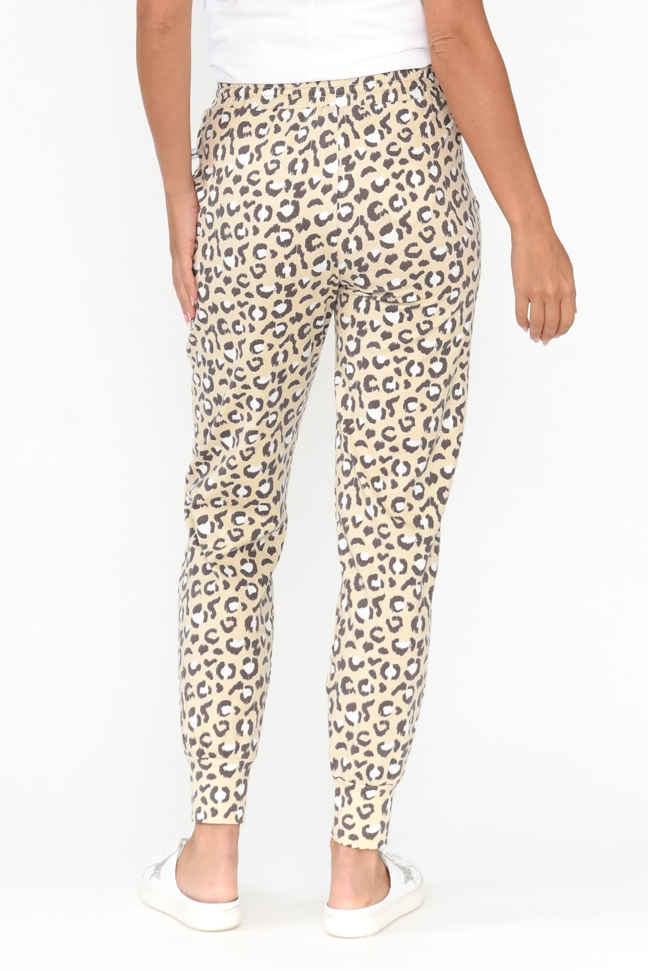 Brown Leopard Cotton Everyday Tie Pant