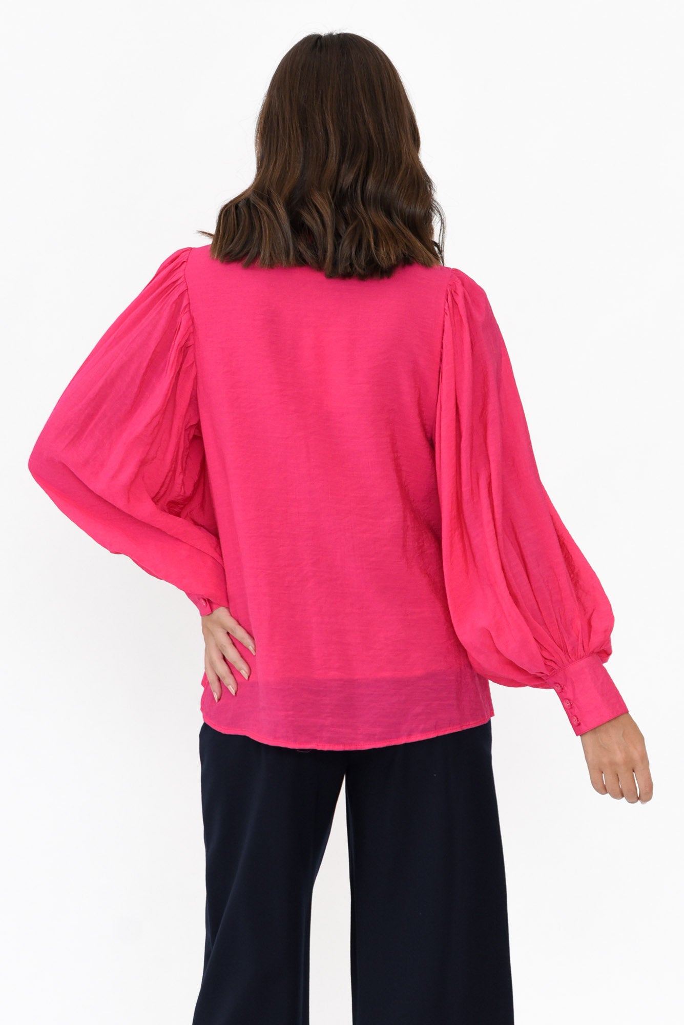 Kane Hot Pink Cotton Blend Top