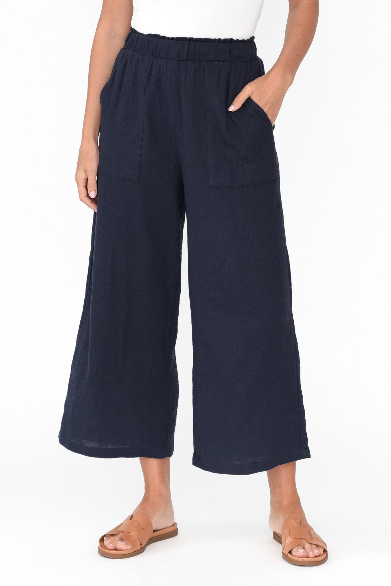Byron Navy Cotton Pocket Pant
