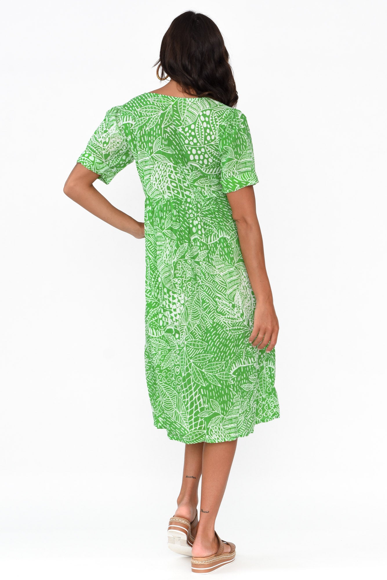 Leros Green Jungle Organic Cotton Dress