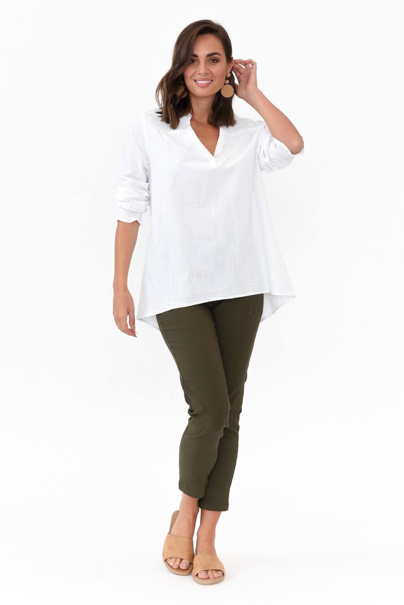 Olympia Khaki Straight 7/8 Pant