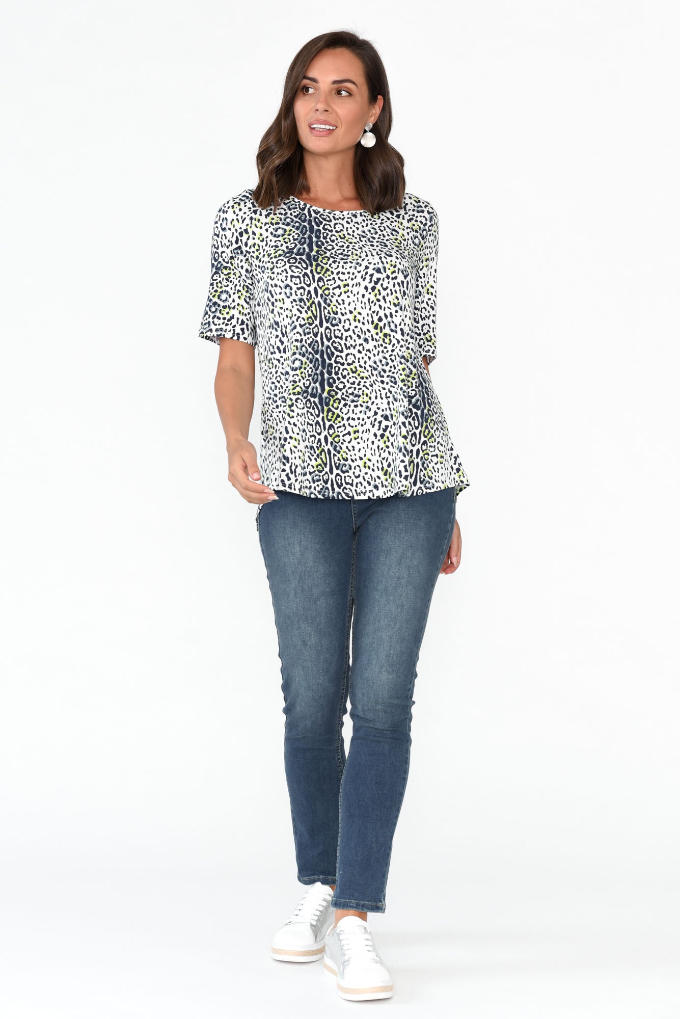 Blue Jaguar Half Sleeve Micro Modal Top