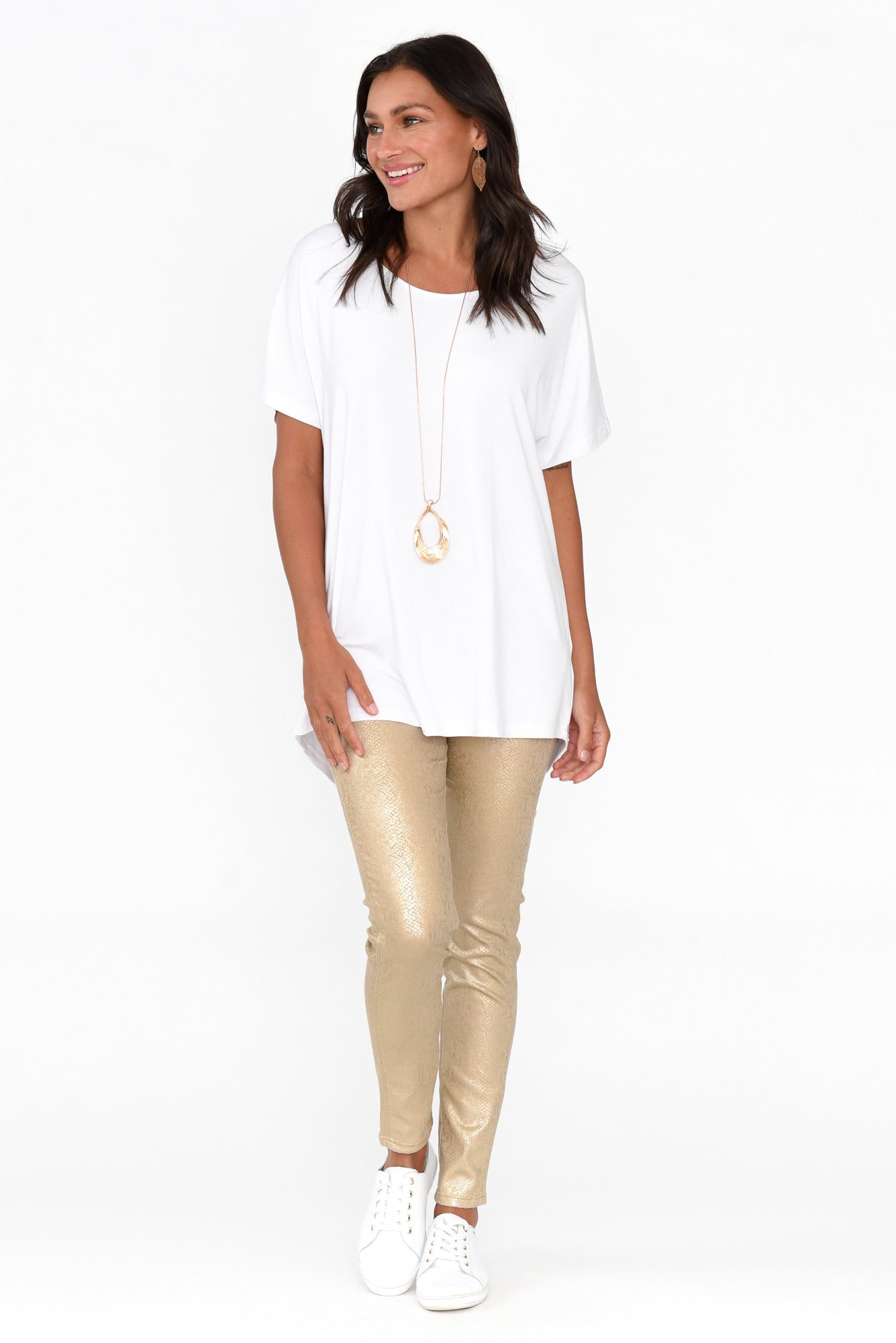 Bonita Gold Animal Foil Stretch Pant