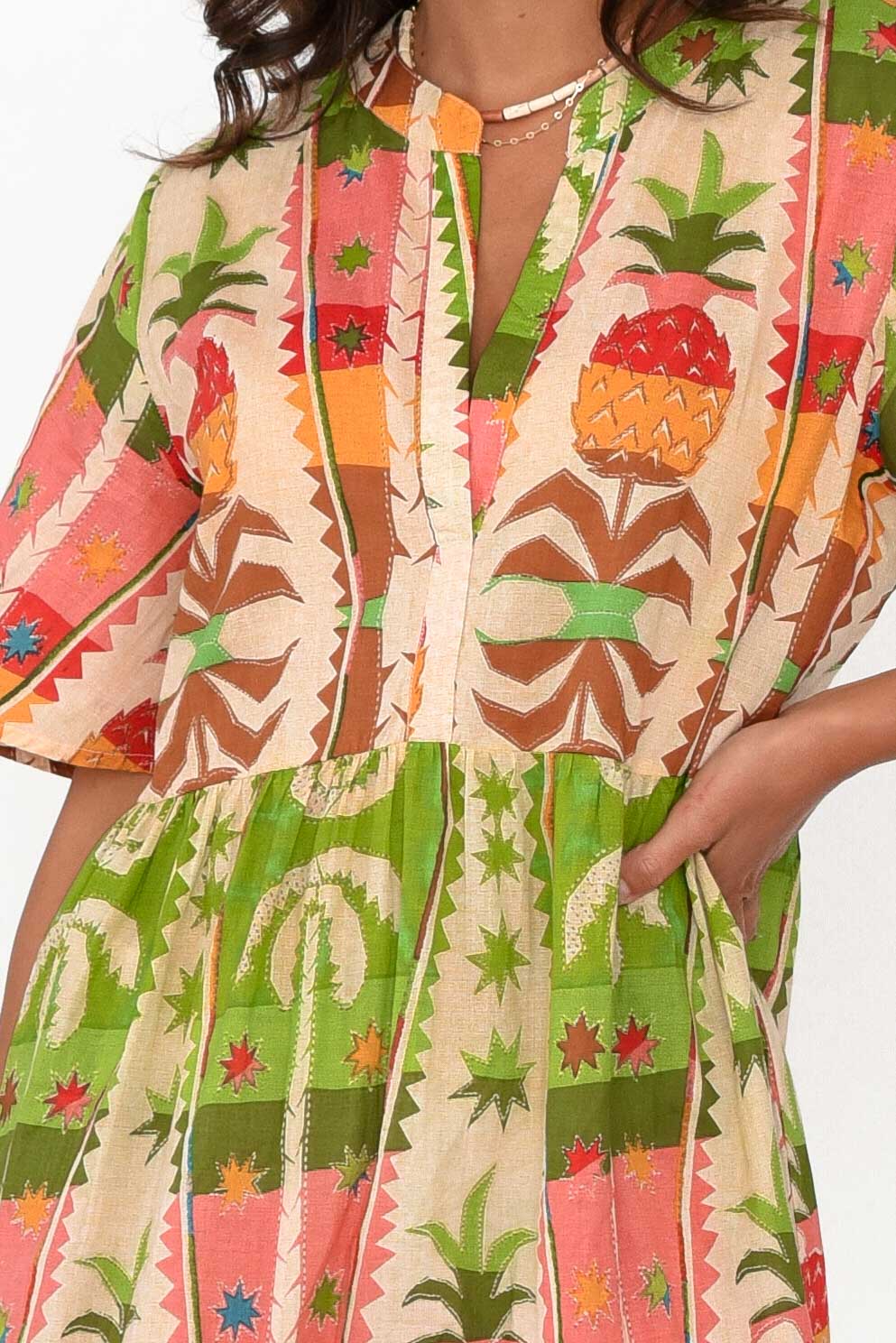 Lynwood Tropical Cotton Maxi Dress