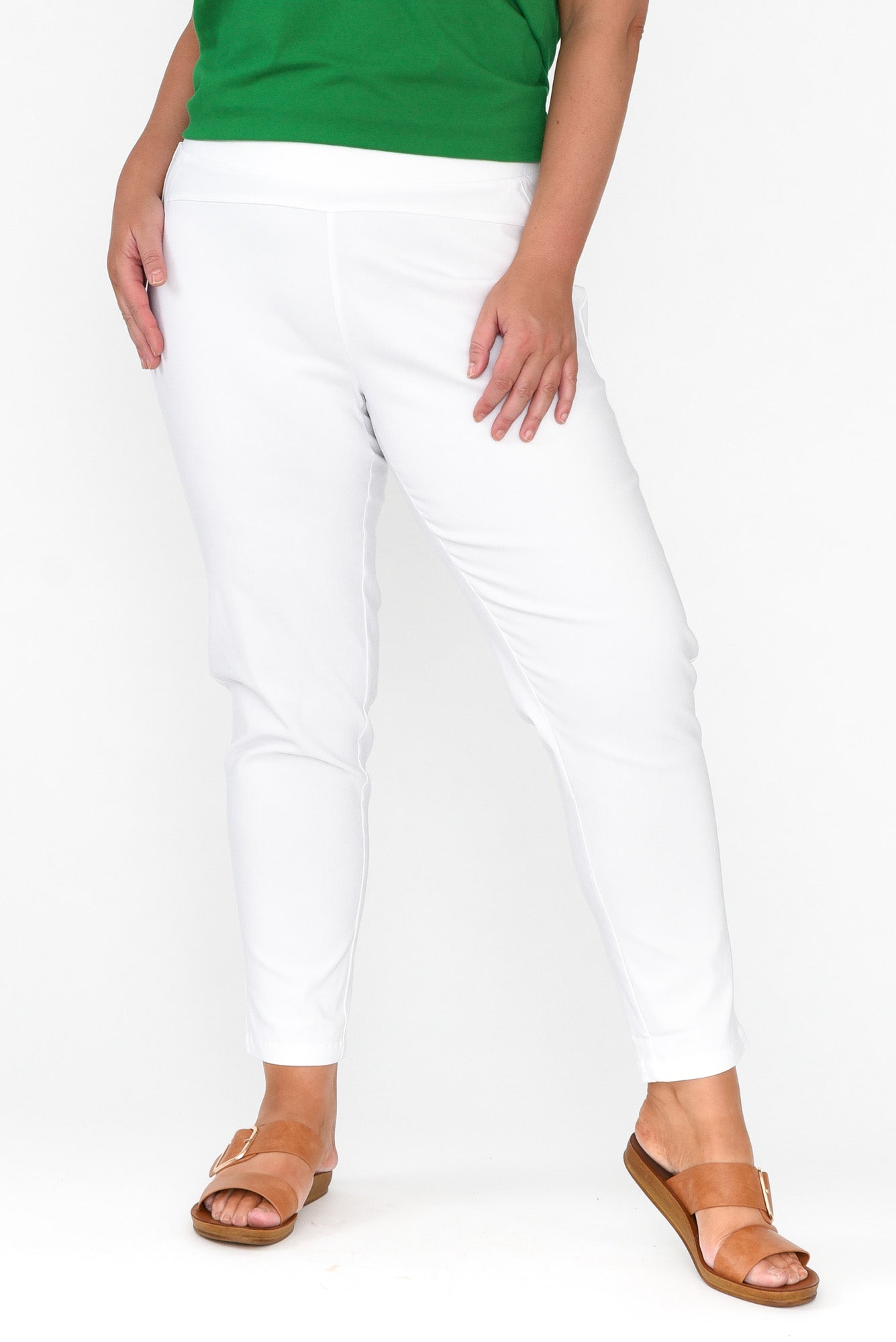 Olympia White Straight 7/8 Pant