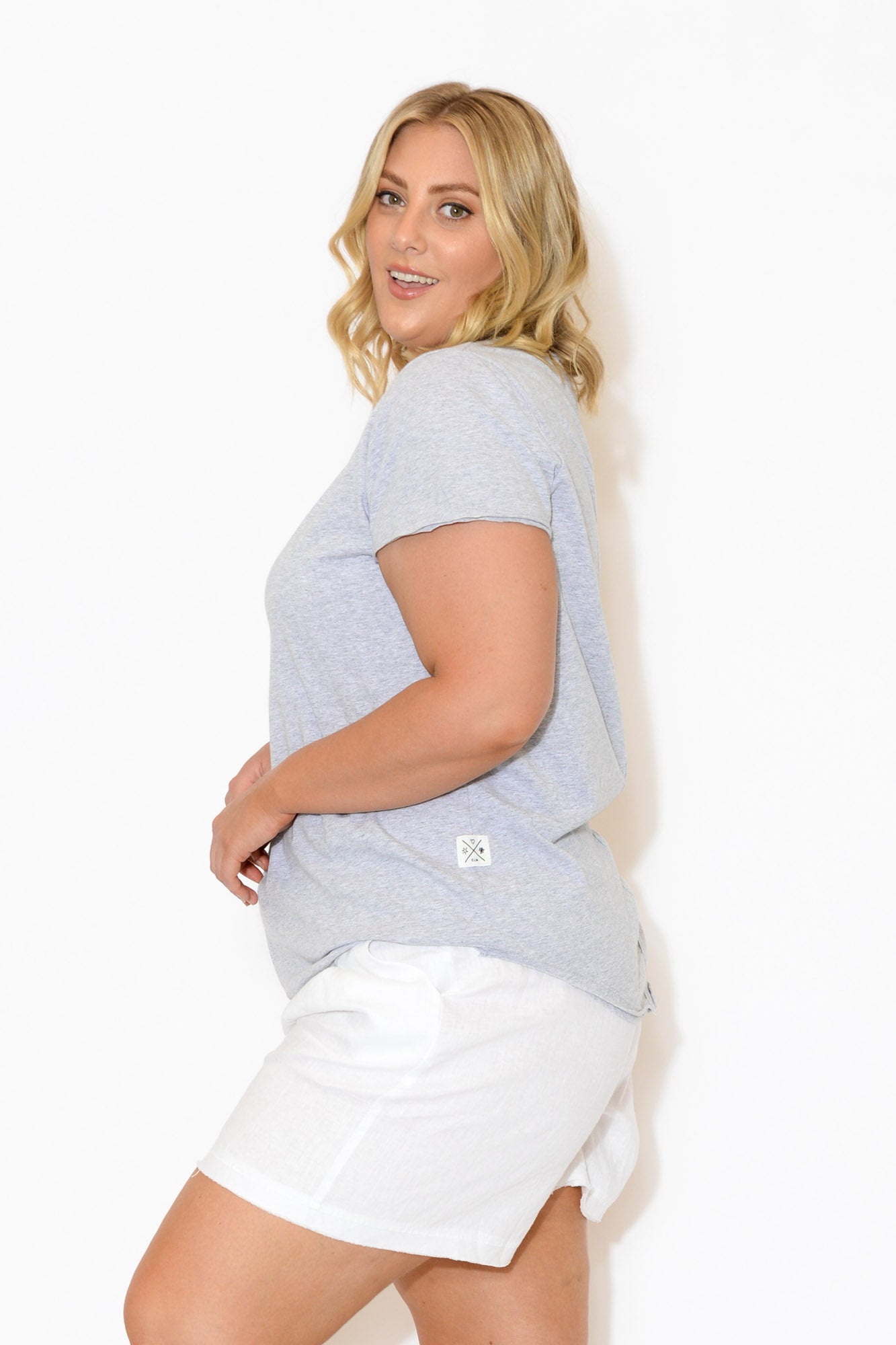 Grey Cotton Fundamental Vee Tee