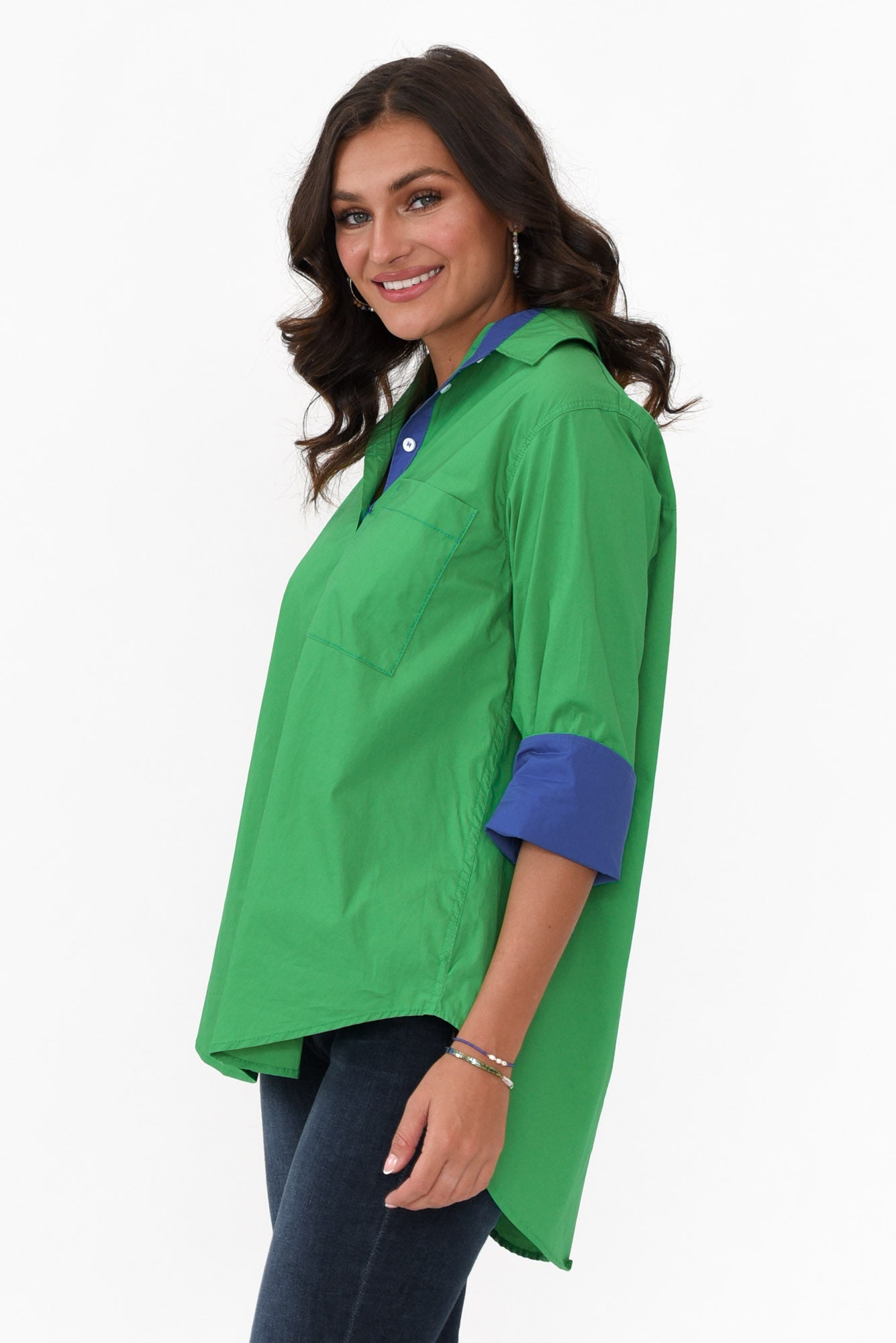 Kingsley Green Cotton Shirt