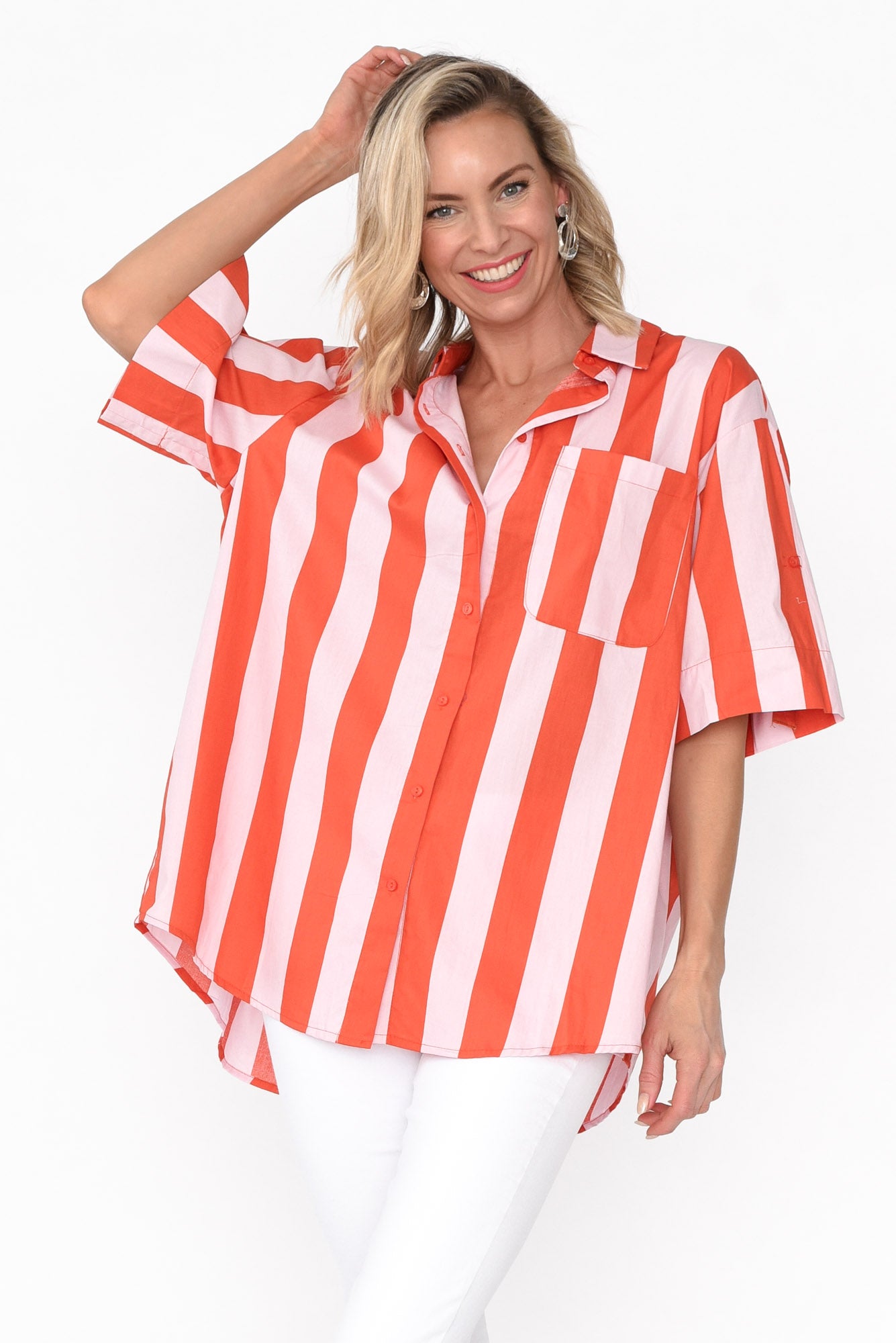 Yanis Pink Stripe Cotton Shirt