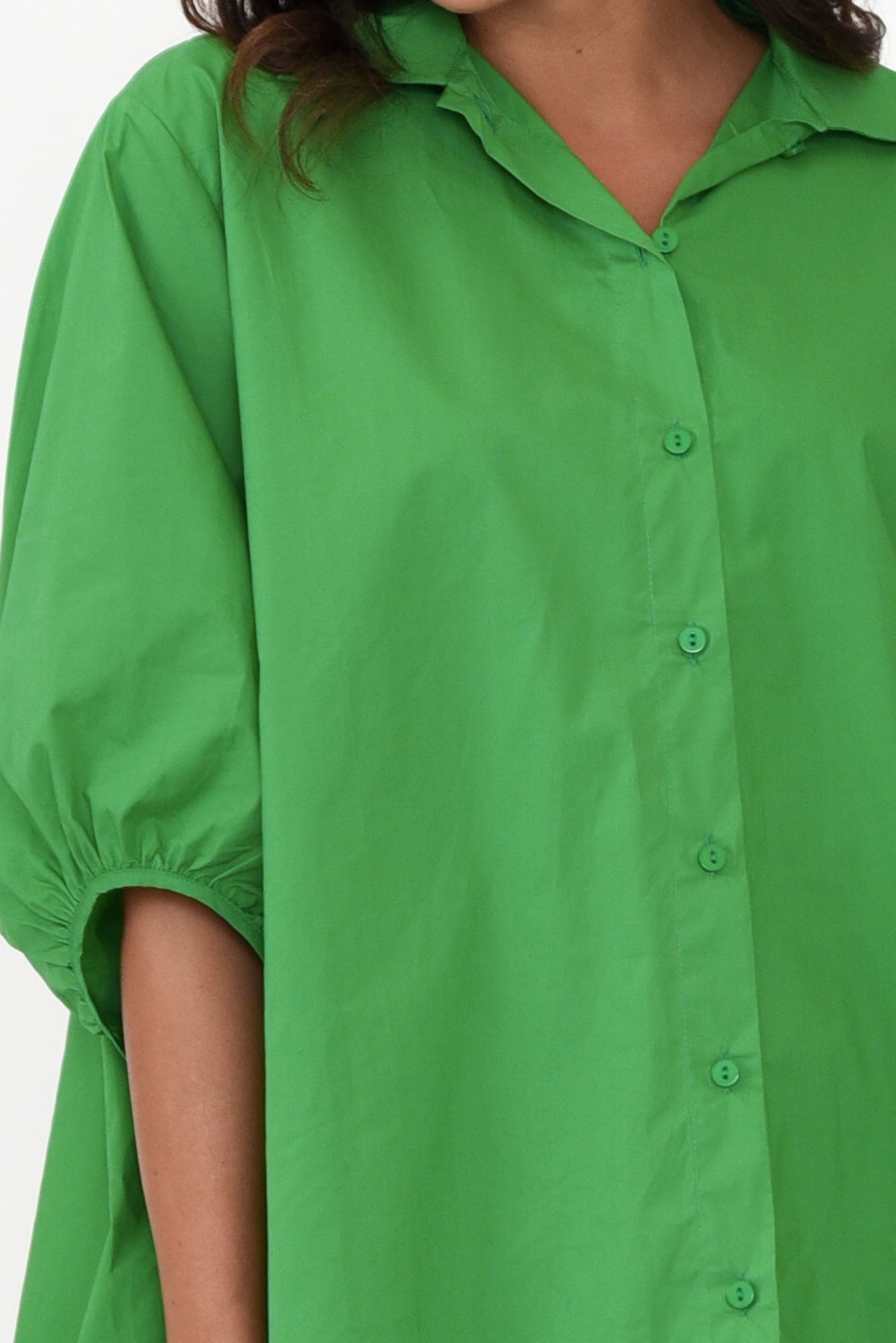 Sadie Green Cotton Tunic Top