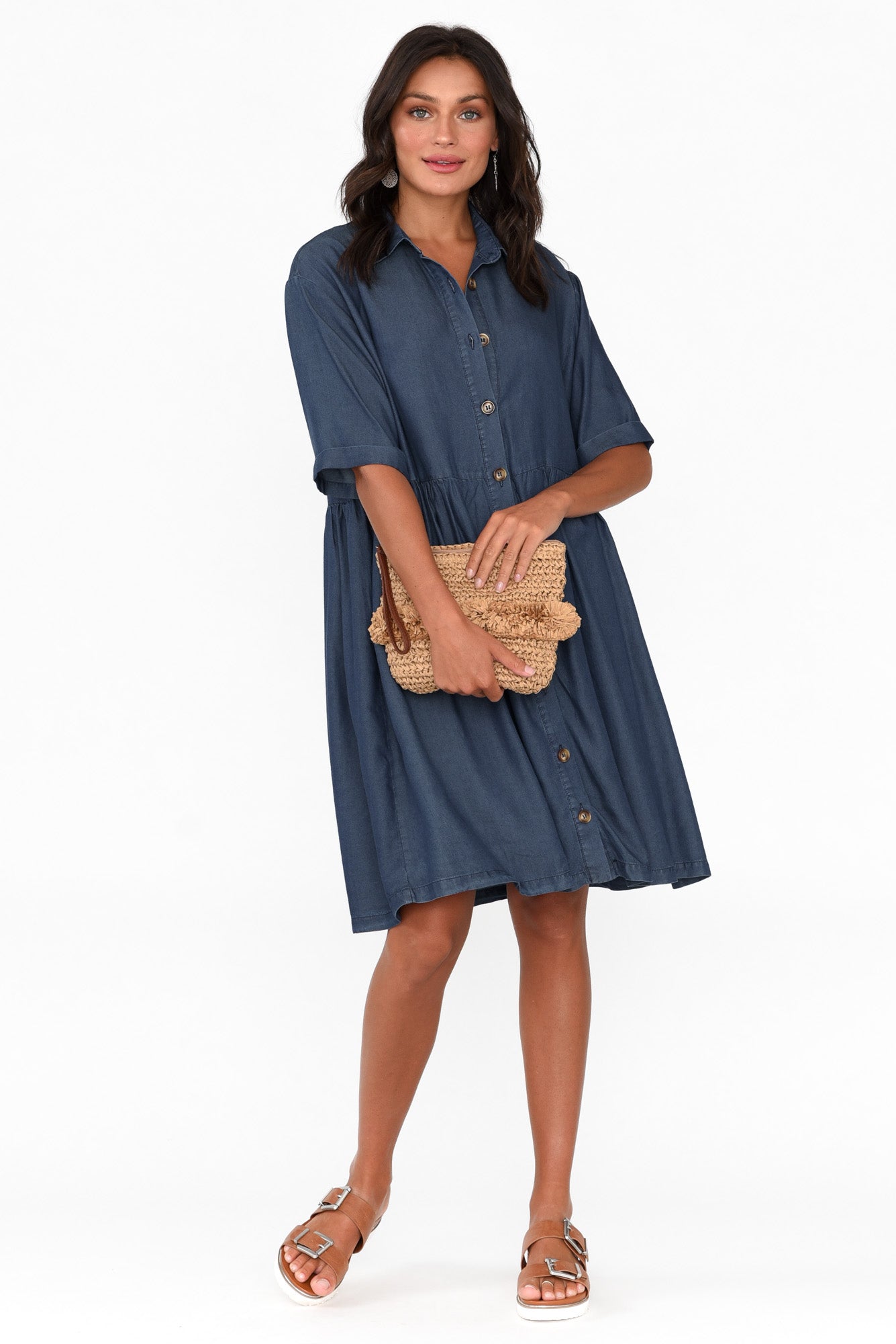 Miley Blue Denim Shirt Dress