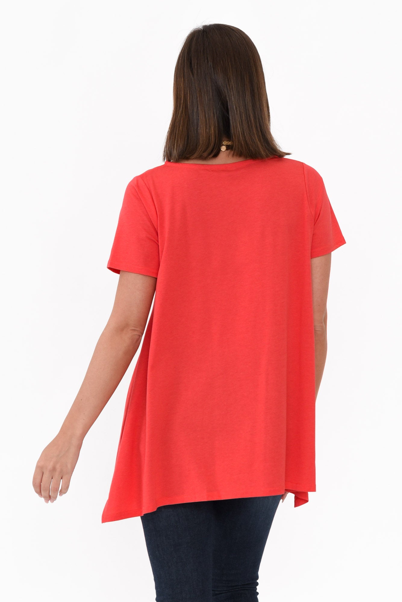 Marcy Red Drape Cotton Top