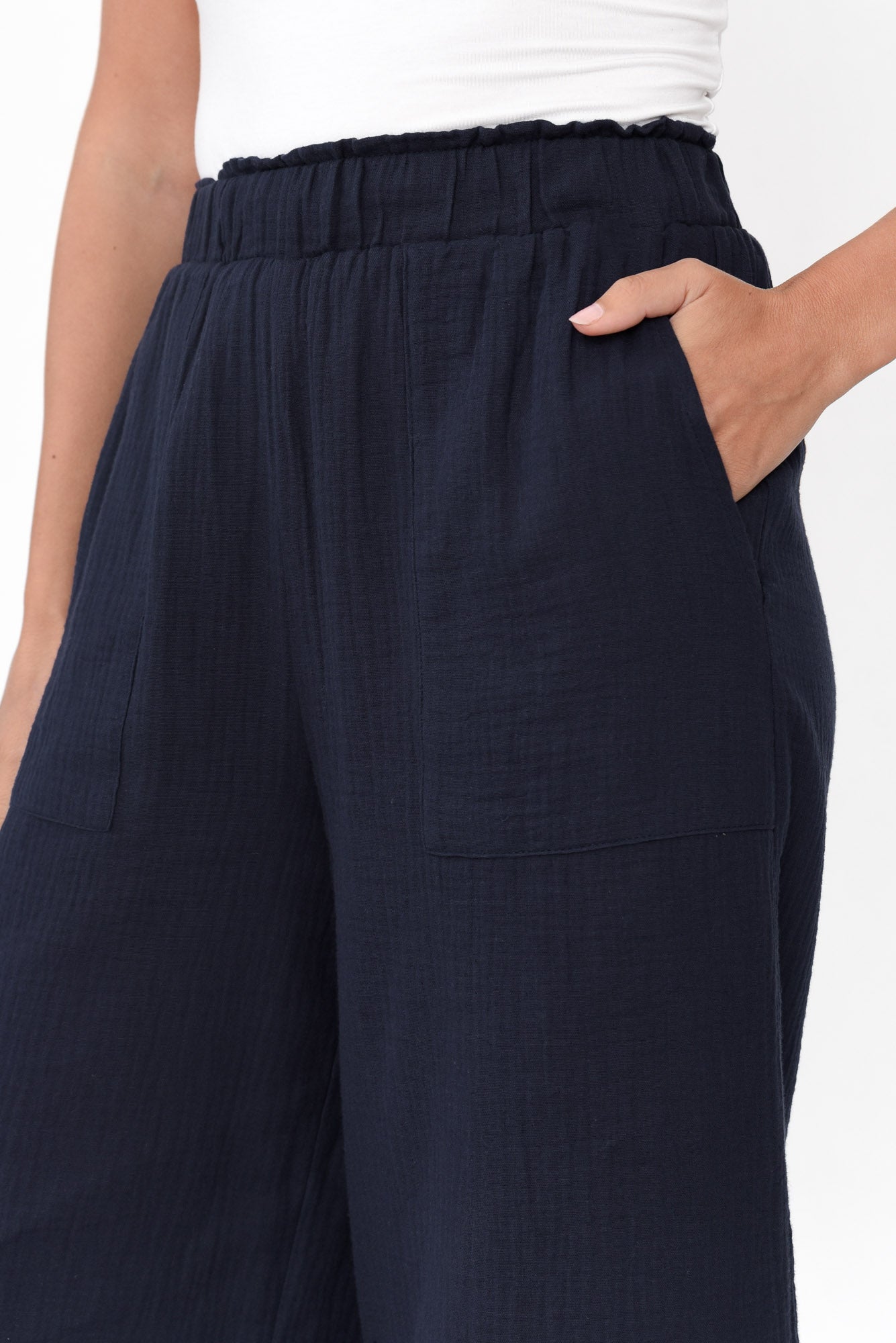 Byron Navy Cotton Pocket Pant