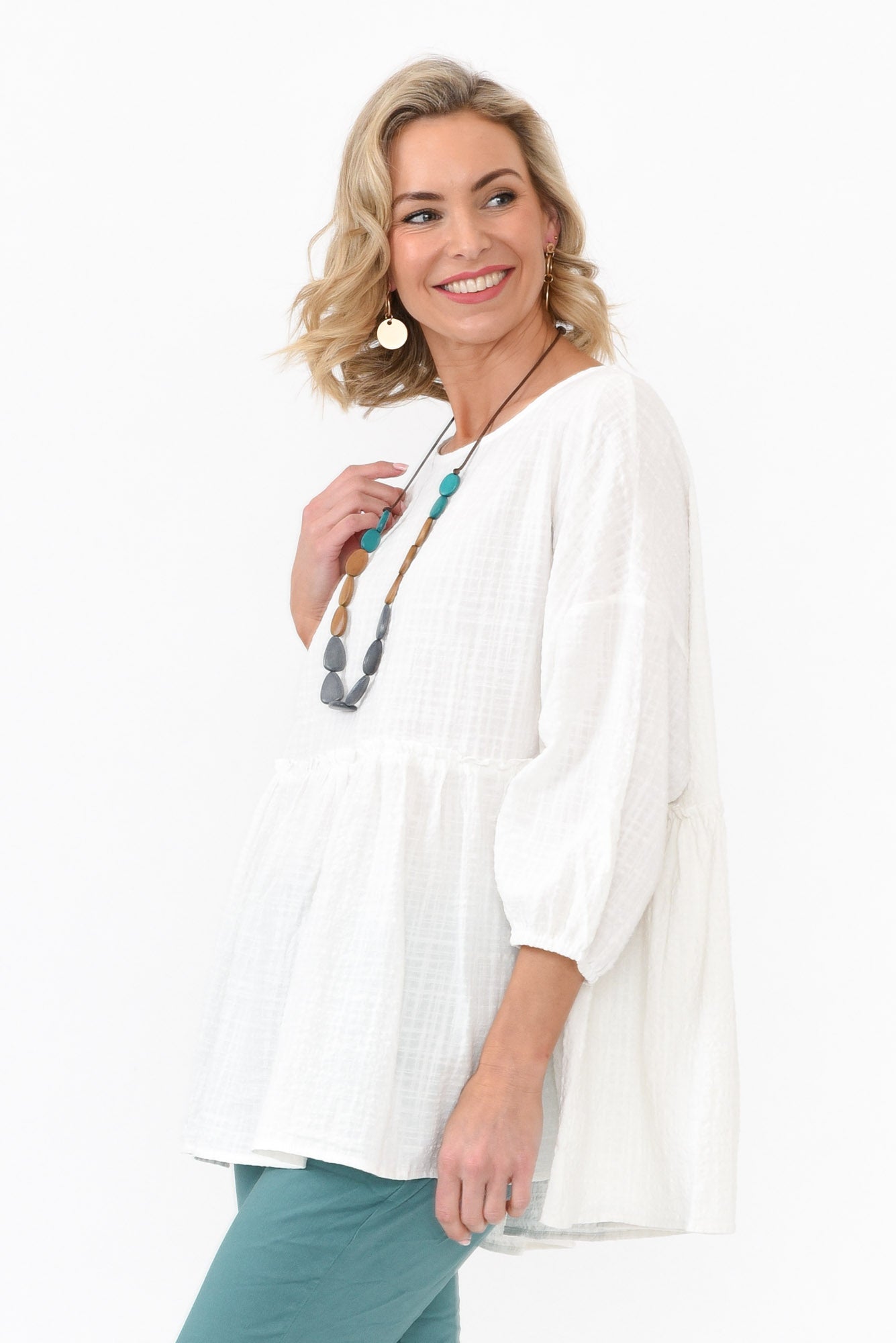 Braun White Cotton Top