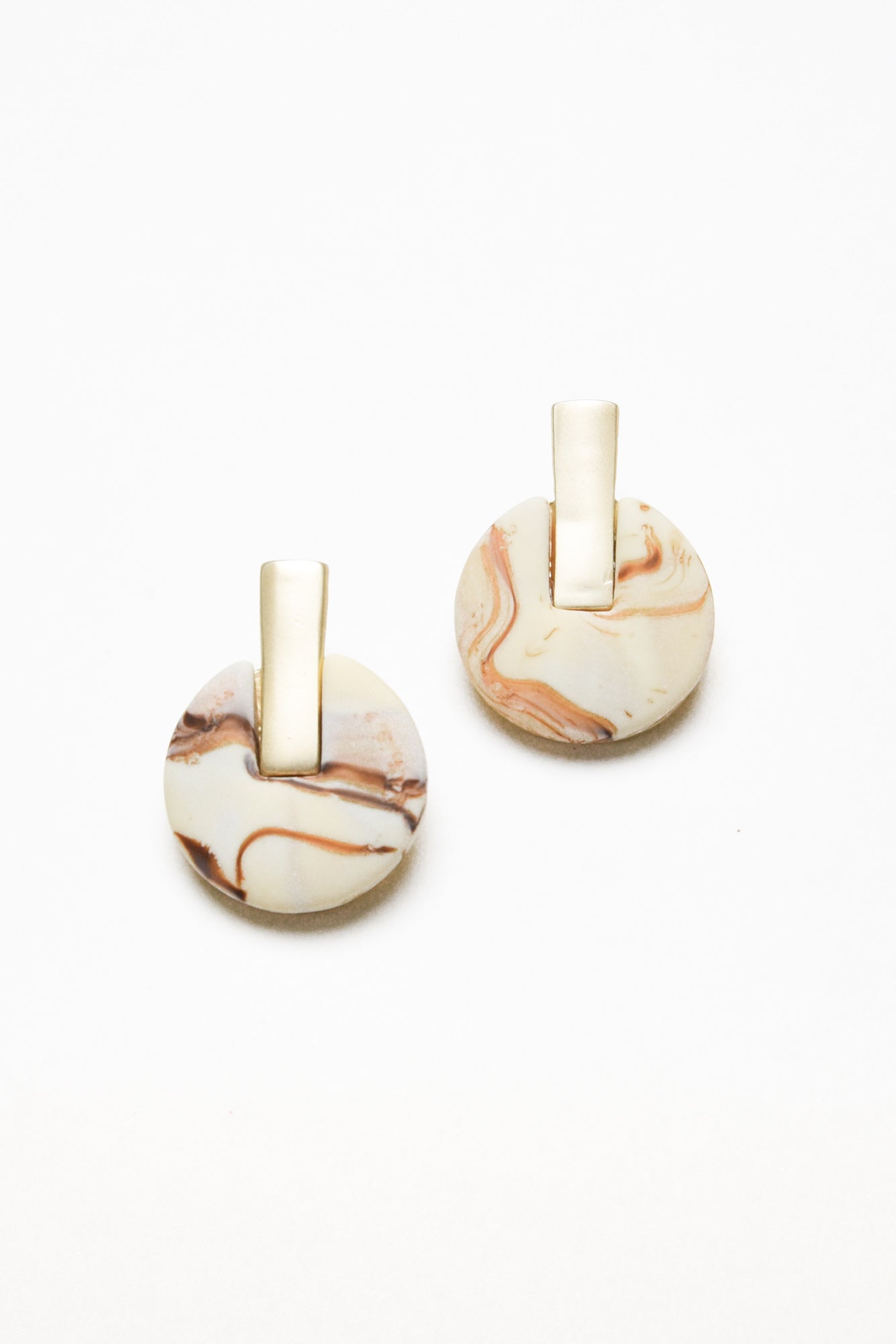 Navarro Brown Marble Drop Earring