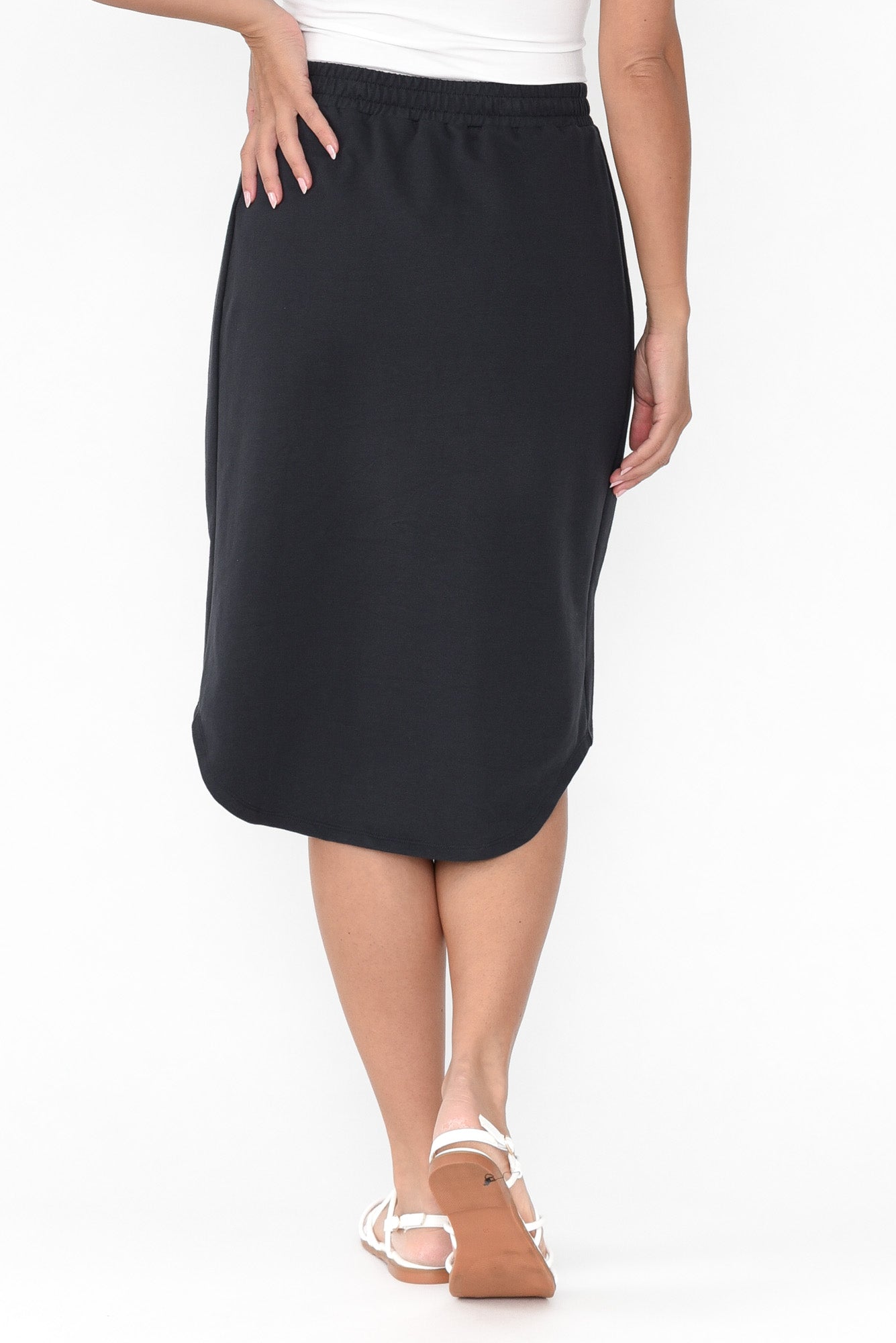 Evie Charcoal Cotton Blend Skirt