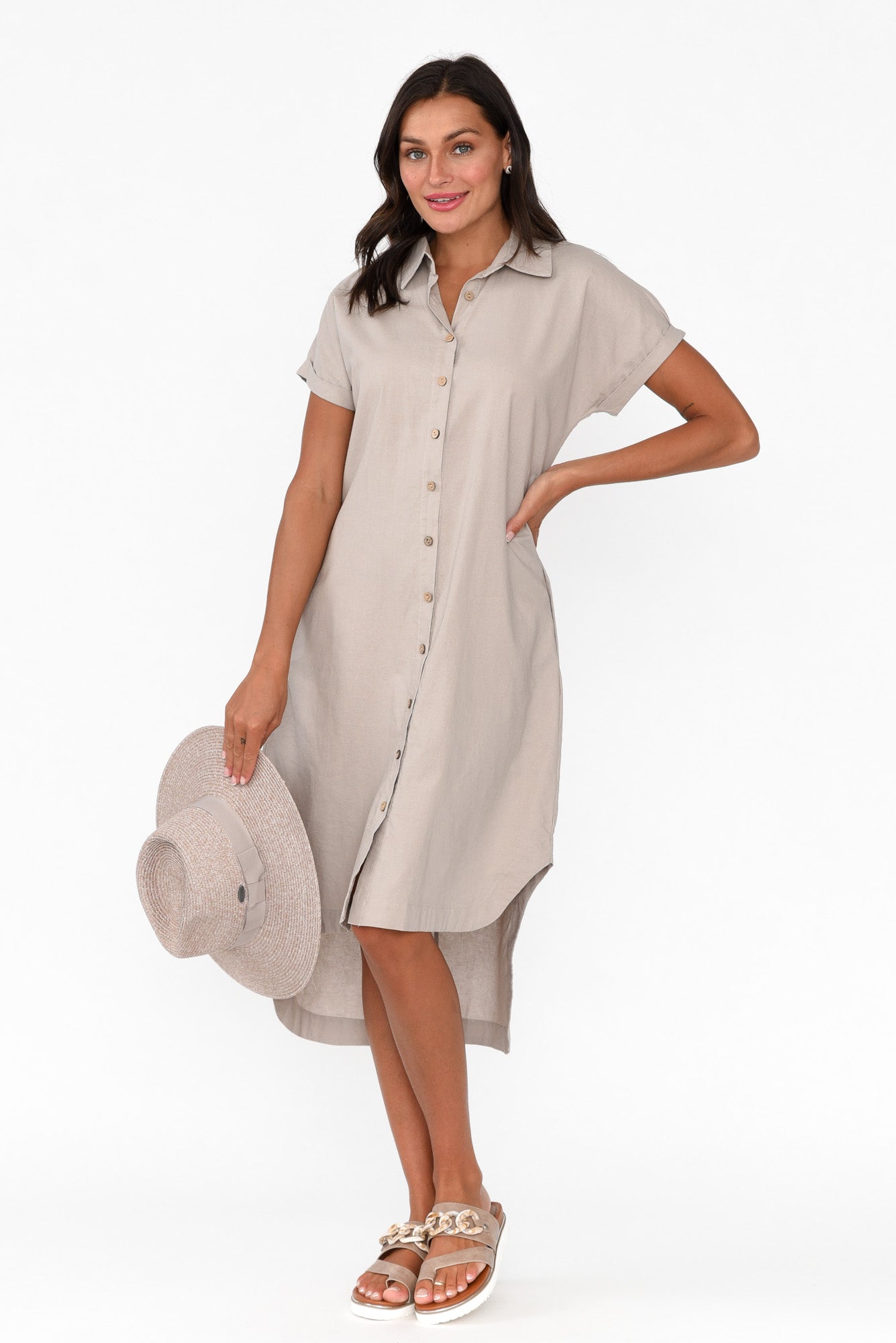 Mareli Natural Linen Blend Dress