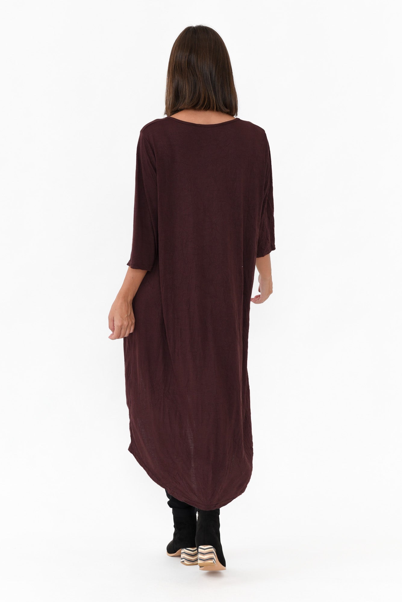 Chocolate Crinkle Cotton Asymmetric Tunic